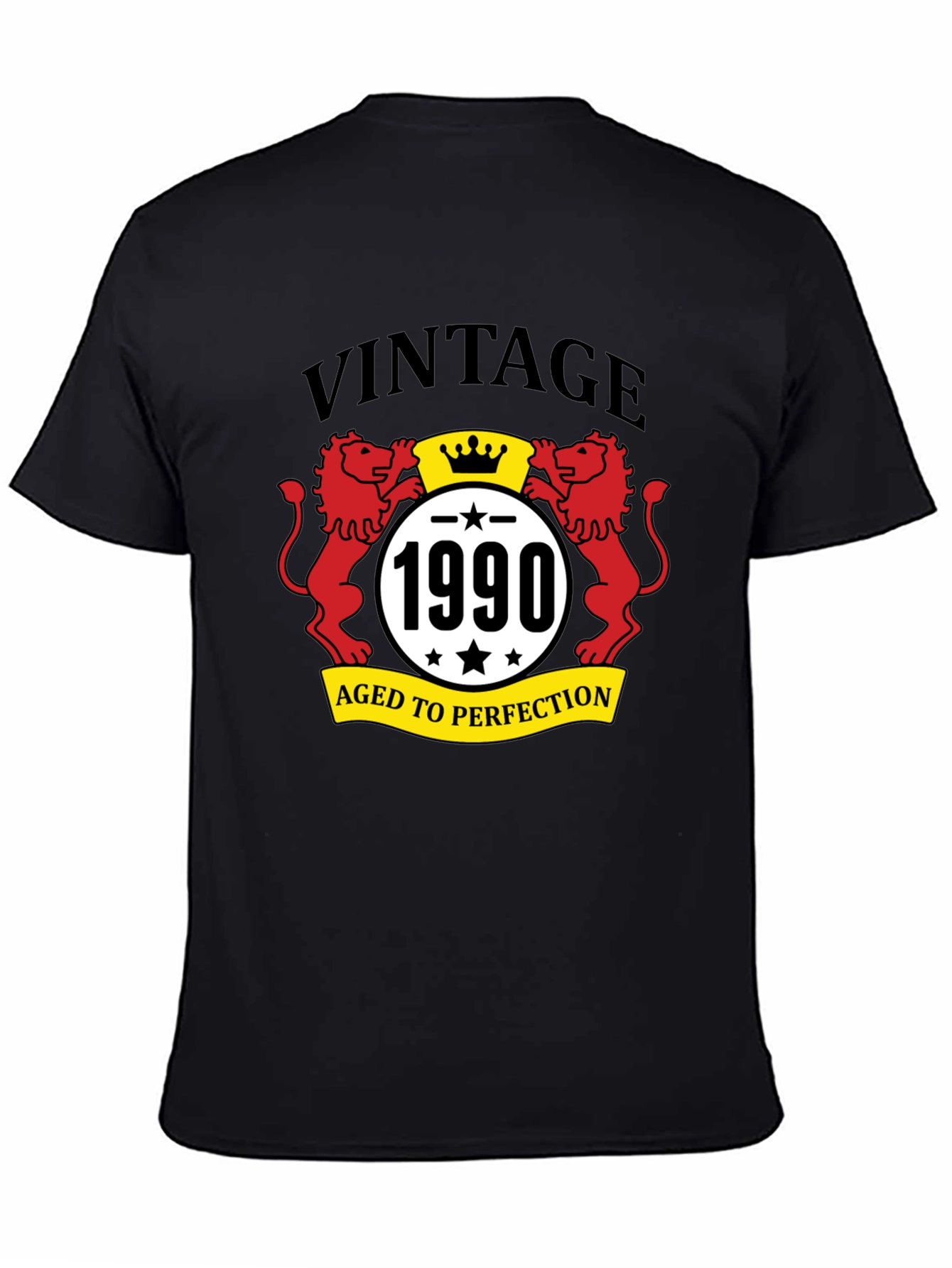 Black Vintage 1990 Aged to Perfection Graphic Tee view 4
