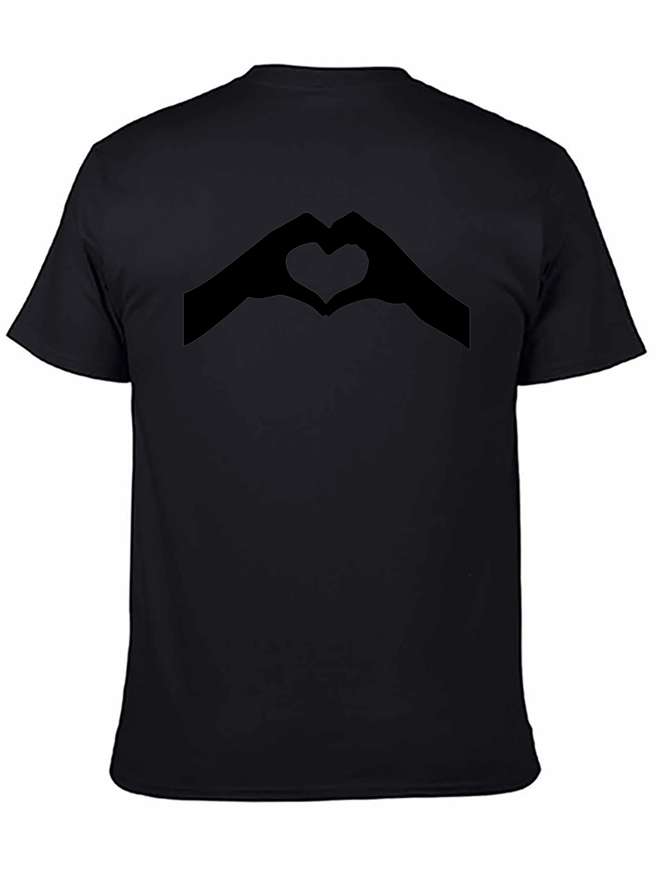 Black Heart Hands Graphic Black T-Shirt view 4
