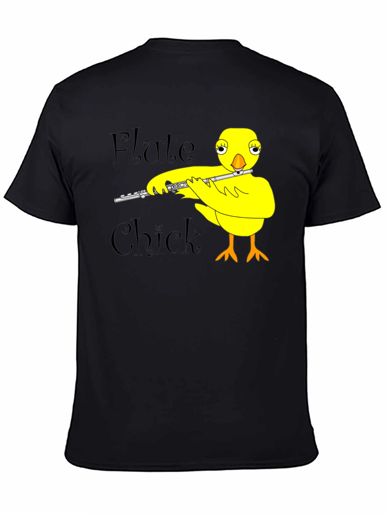 Black Flute Chick Black T-Shirt view 4