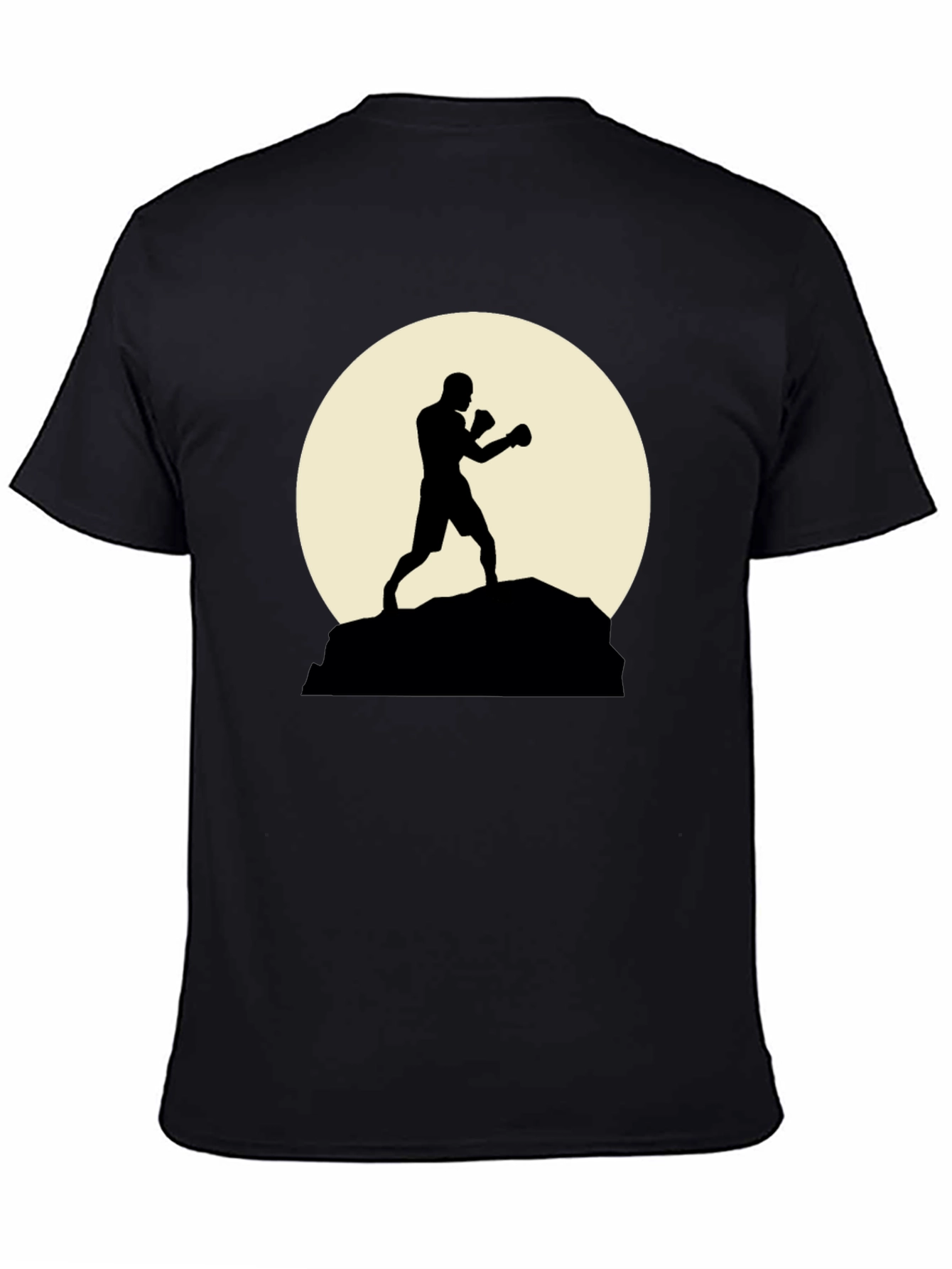 Black Silhouette Boxer Graphic Tee - Stylish Black Shirt view 4