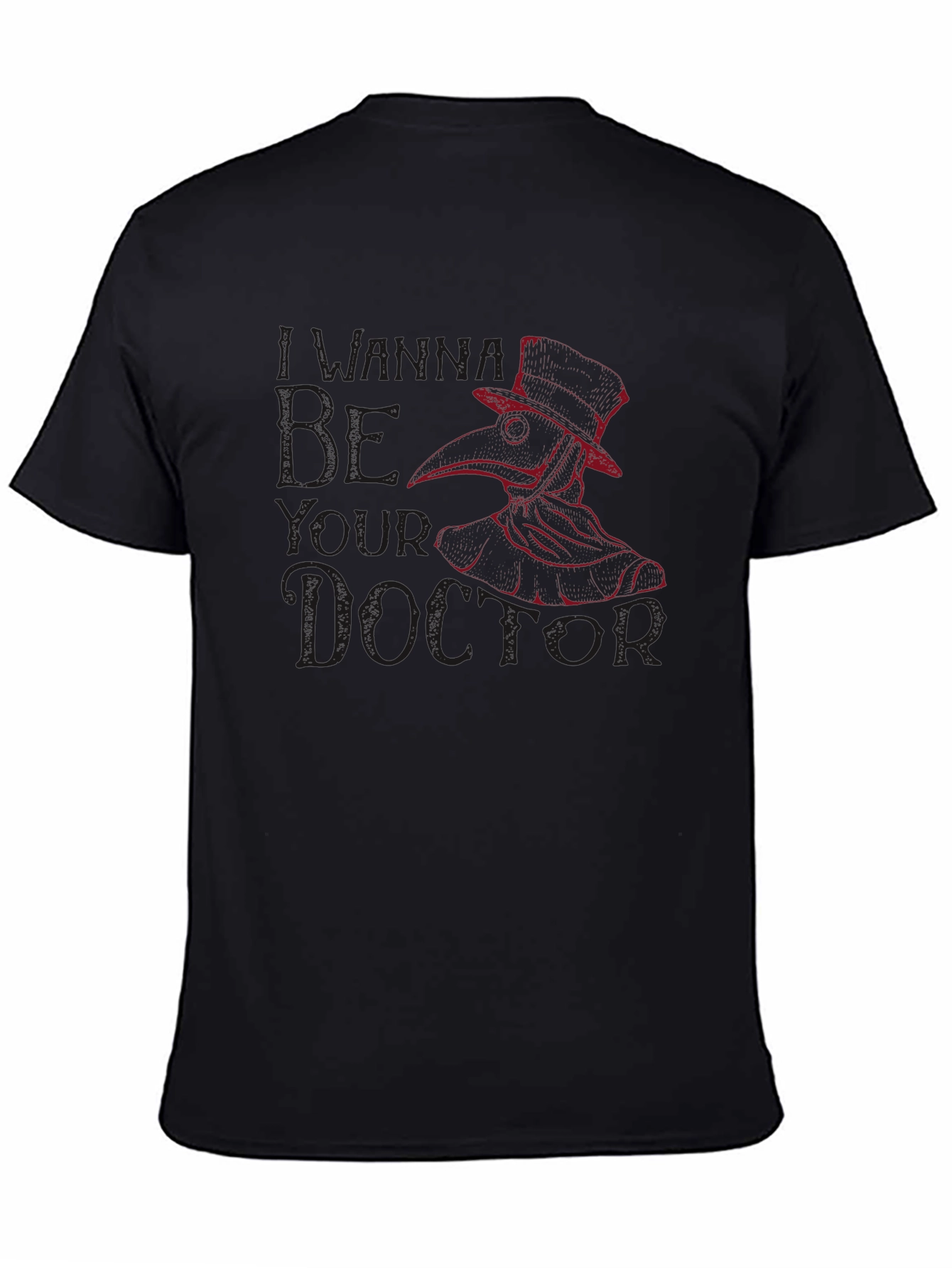 Black Plague Doctor Graphic Tee - Black T-Shirt view 4