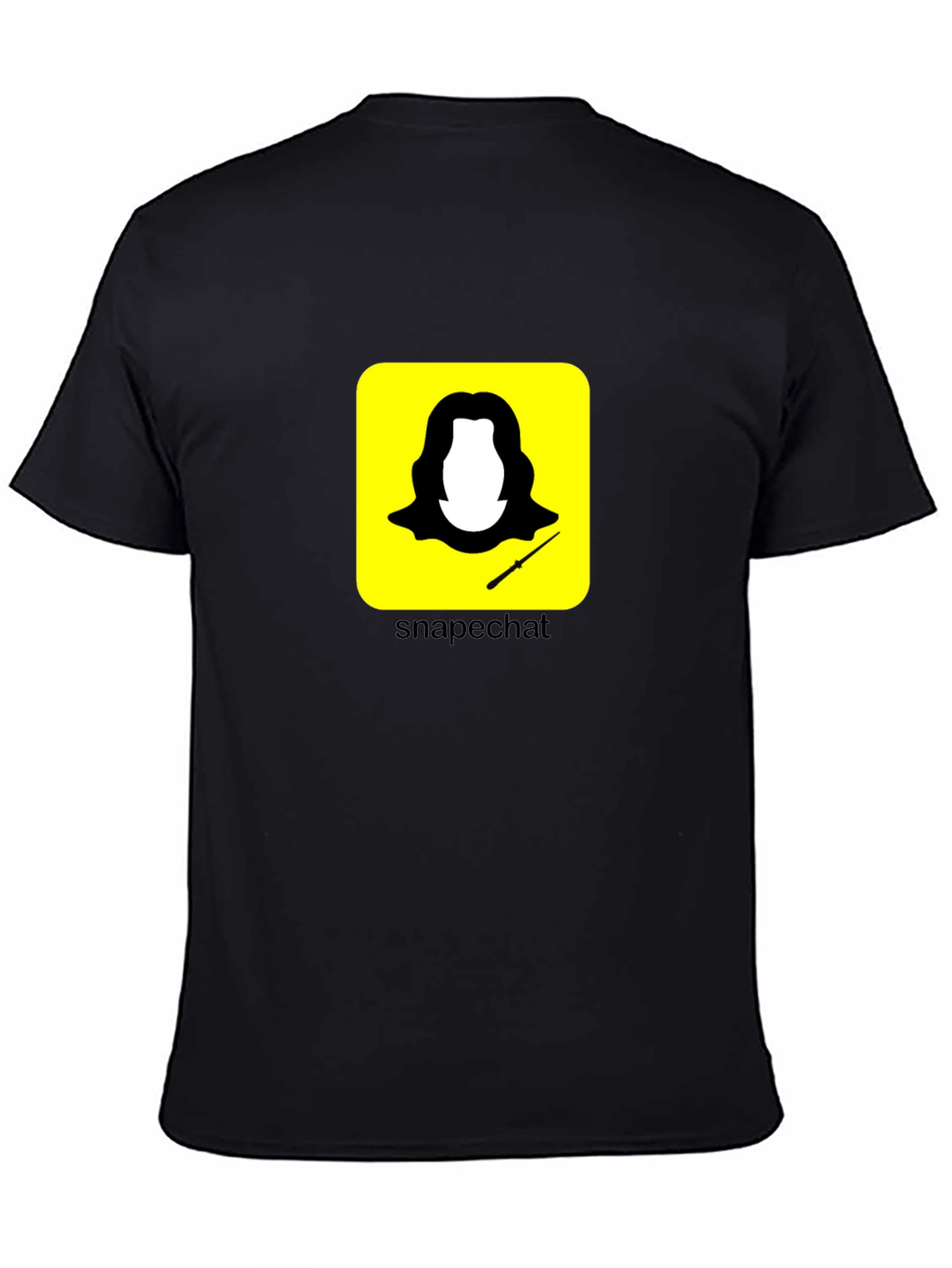 Black Funny Snape Snapchat Black T-Shirt view 4