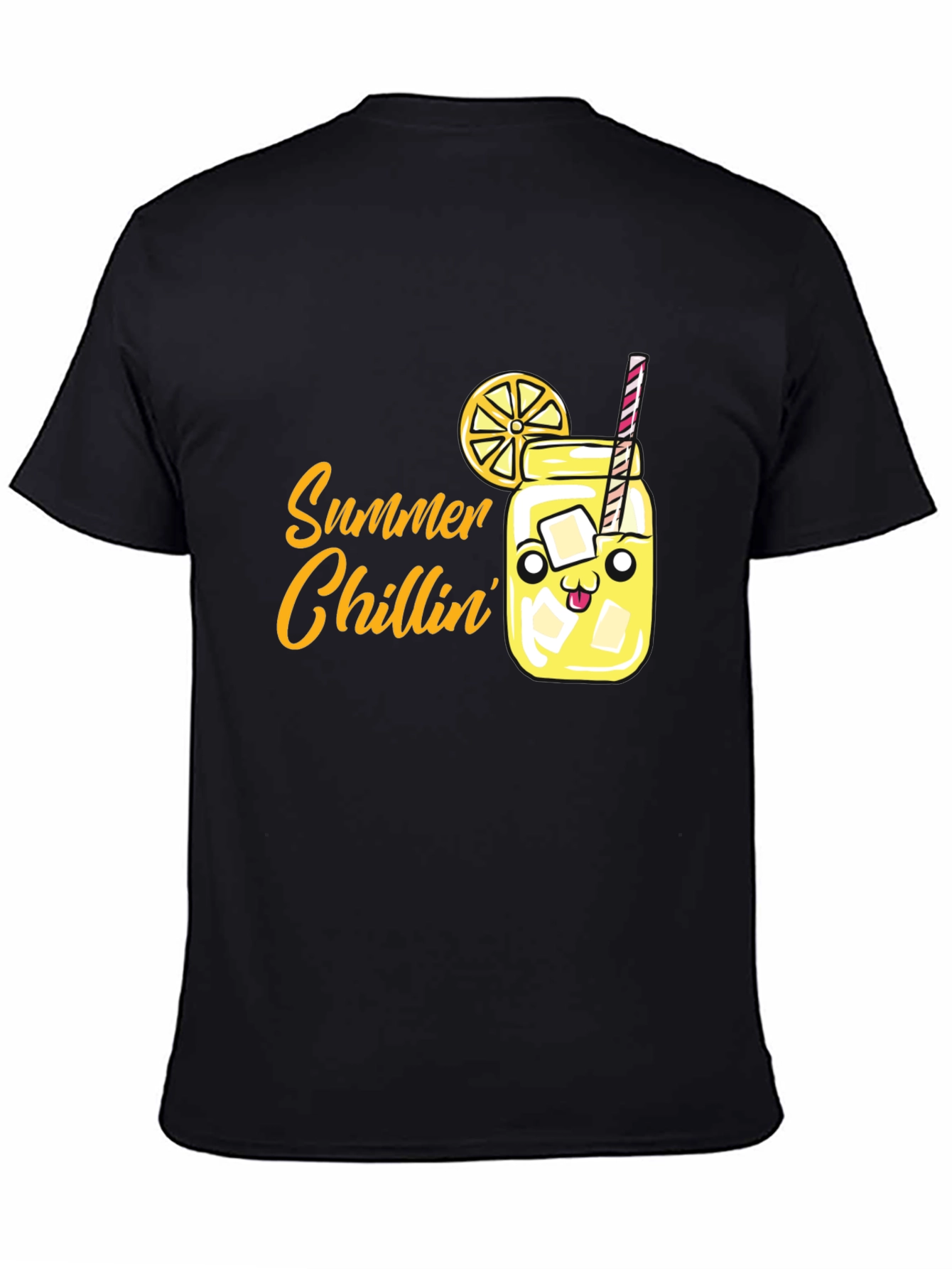 Black Summer Chillin' Graphic Tee - Cute Cartoon Lemonade Shirt view 4