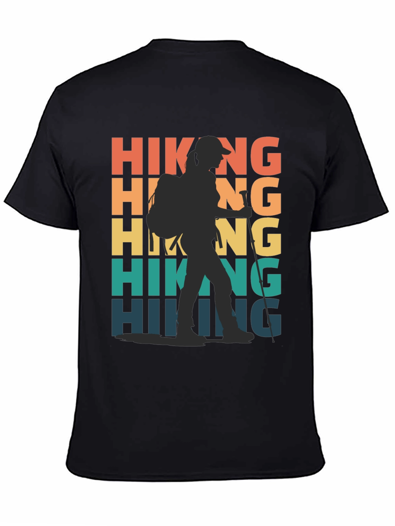 Black Hiking Adventure T-Shirt: Retro Style view 4