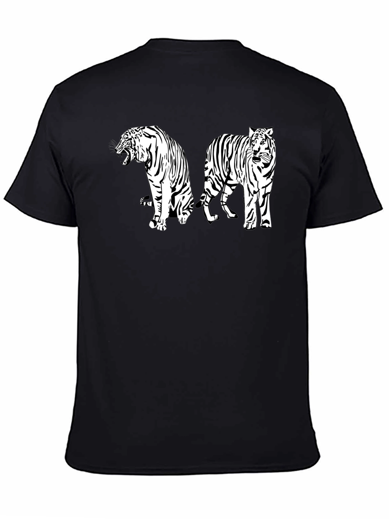 Black Striking Tiger Graphic Tee - Black view 4