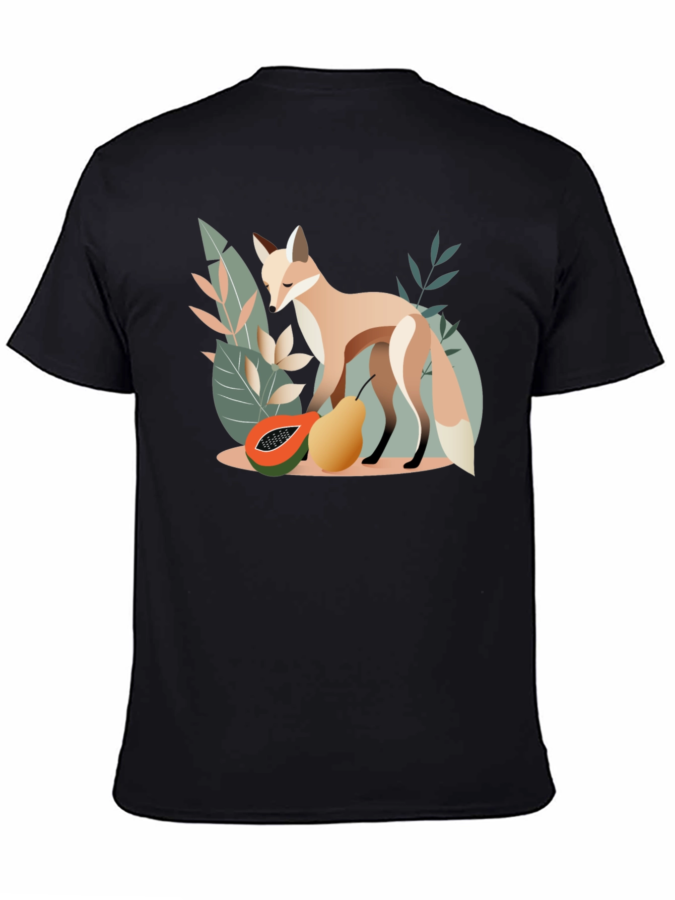 Black Fox and Fruit Graphic Tee view 4