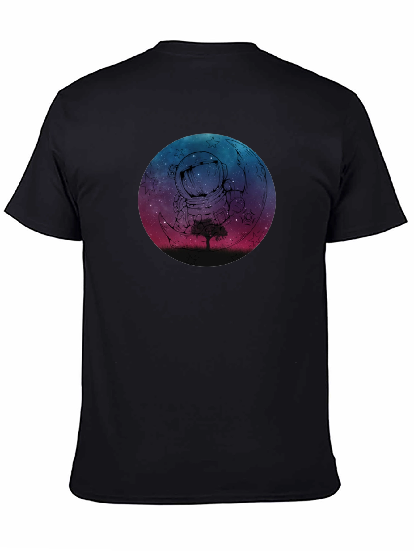 Black Astronaut Moon Graphic Tee - Premium Black T-Shirt view 4