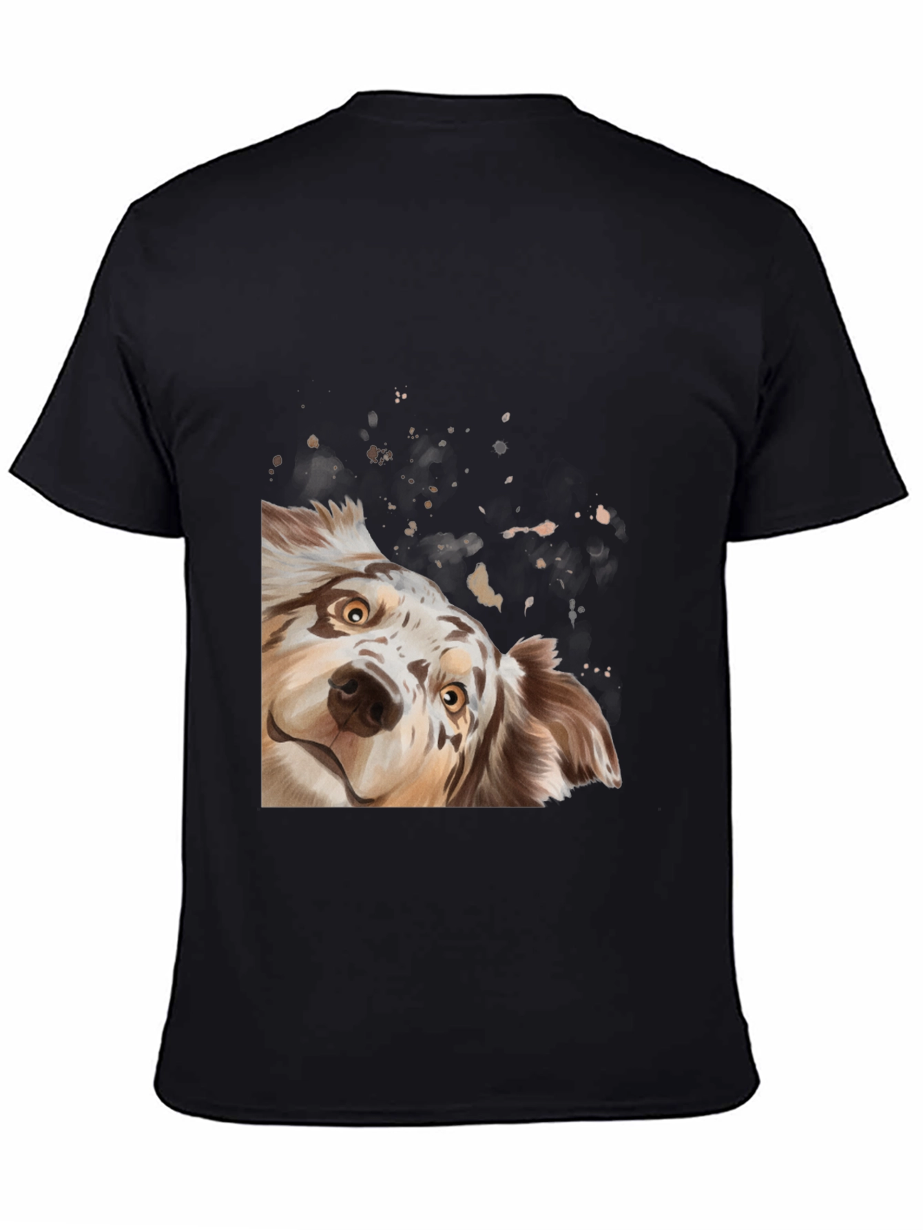 Black Cute Dog Graphic Black T-Shirt view 4