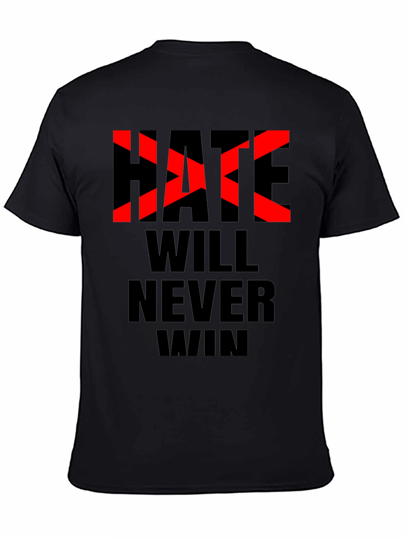 Black Hate Will Never Win Graphic Tee - Black view 4