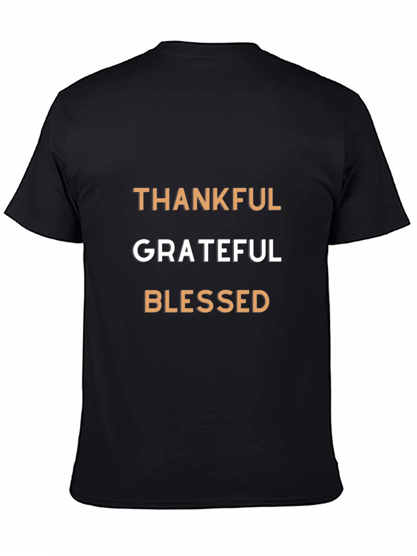 Black Thankful Grateful Blessed Graphic T-Shirt view 4