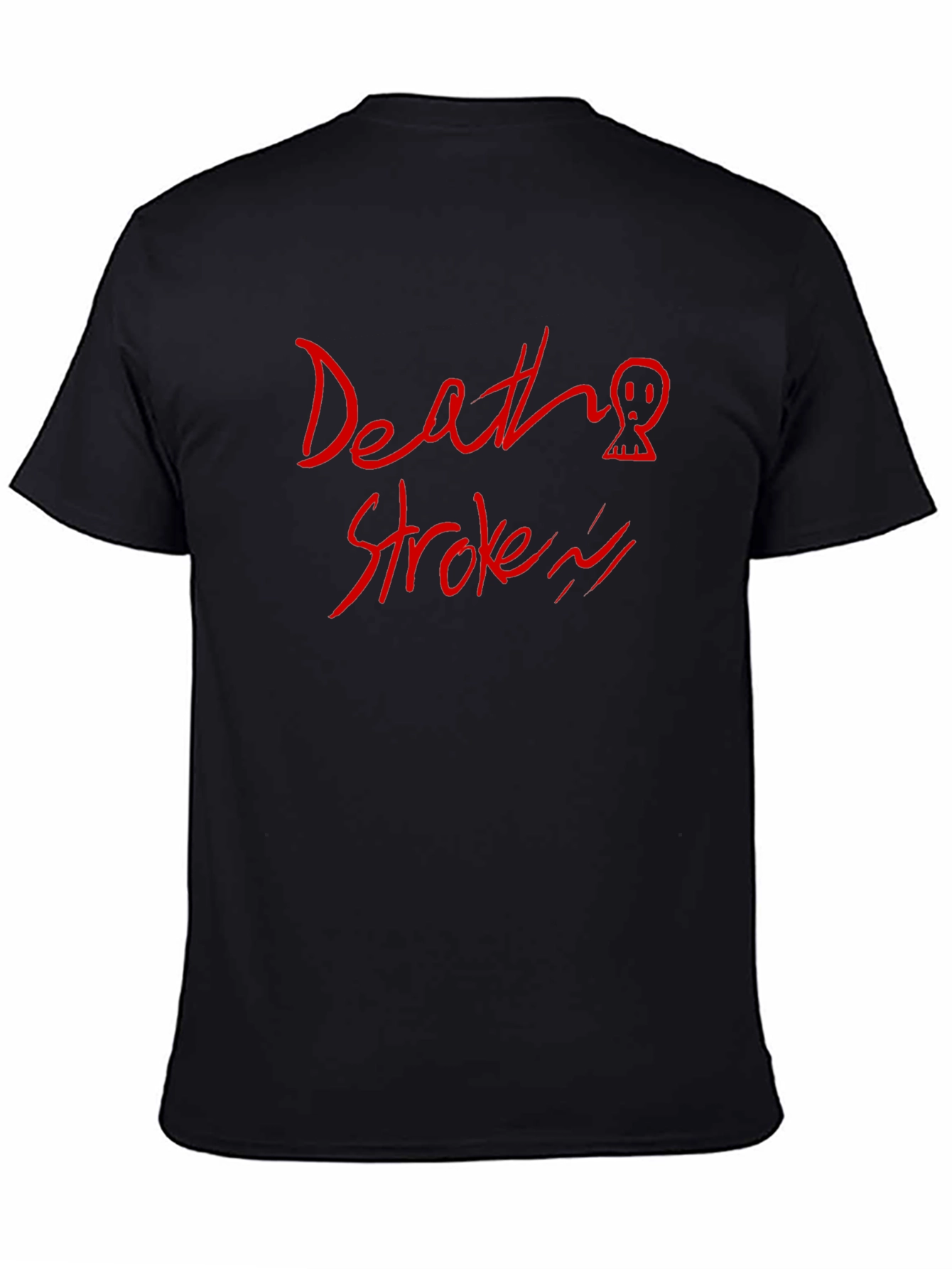 Black Death Stroke Graphic Print Black T-Shirt view 4