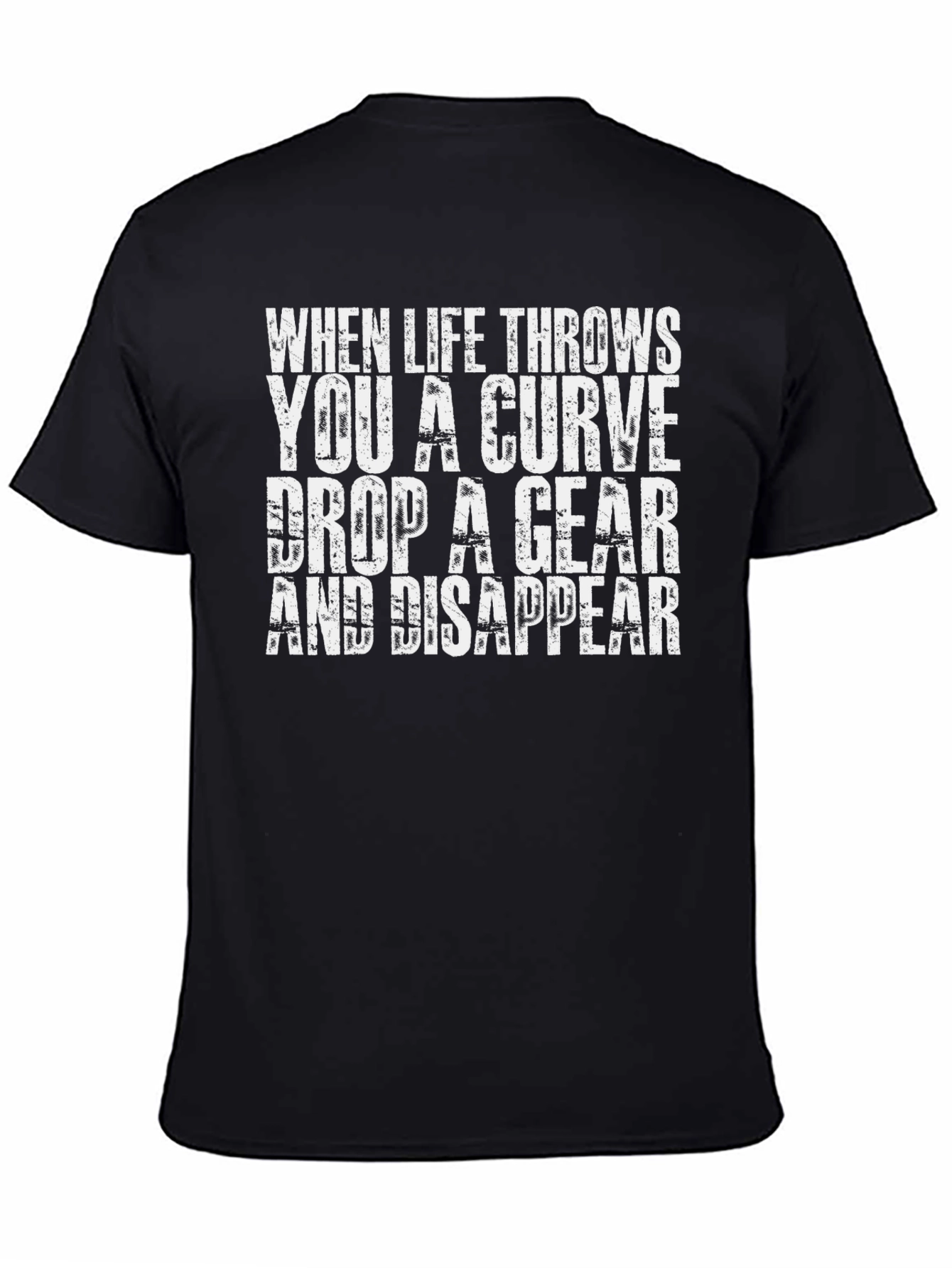 Black Curveball T-Shirt - Gear Up & Disappear Graphic Tee view 4