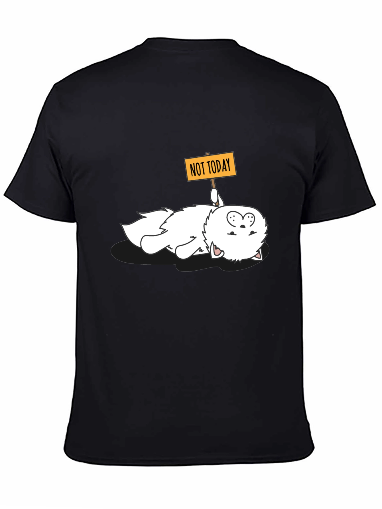 Black Funny 'Not Today' Cat Graphic Tee view 4
