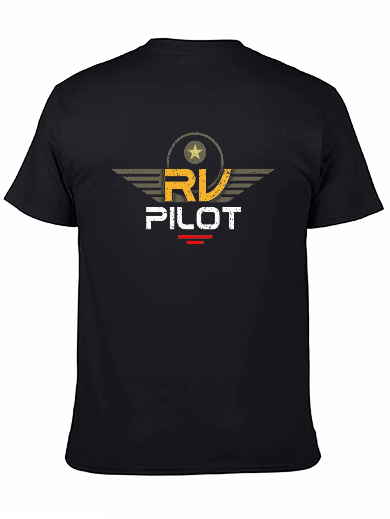 Black RV Pilot T-Shirt - Aviation Inspired Design view 4