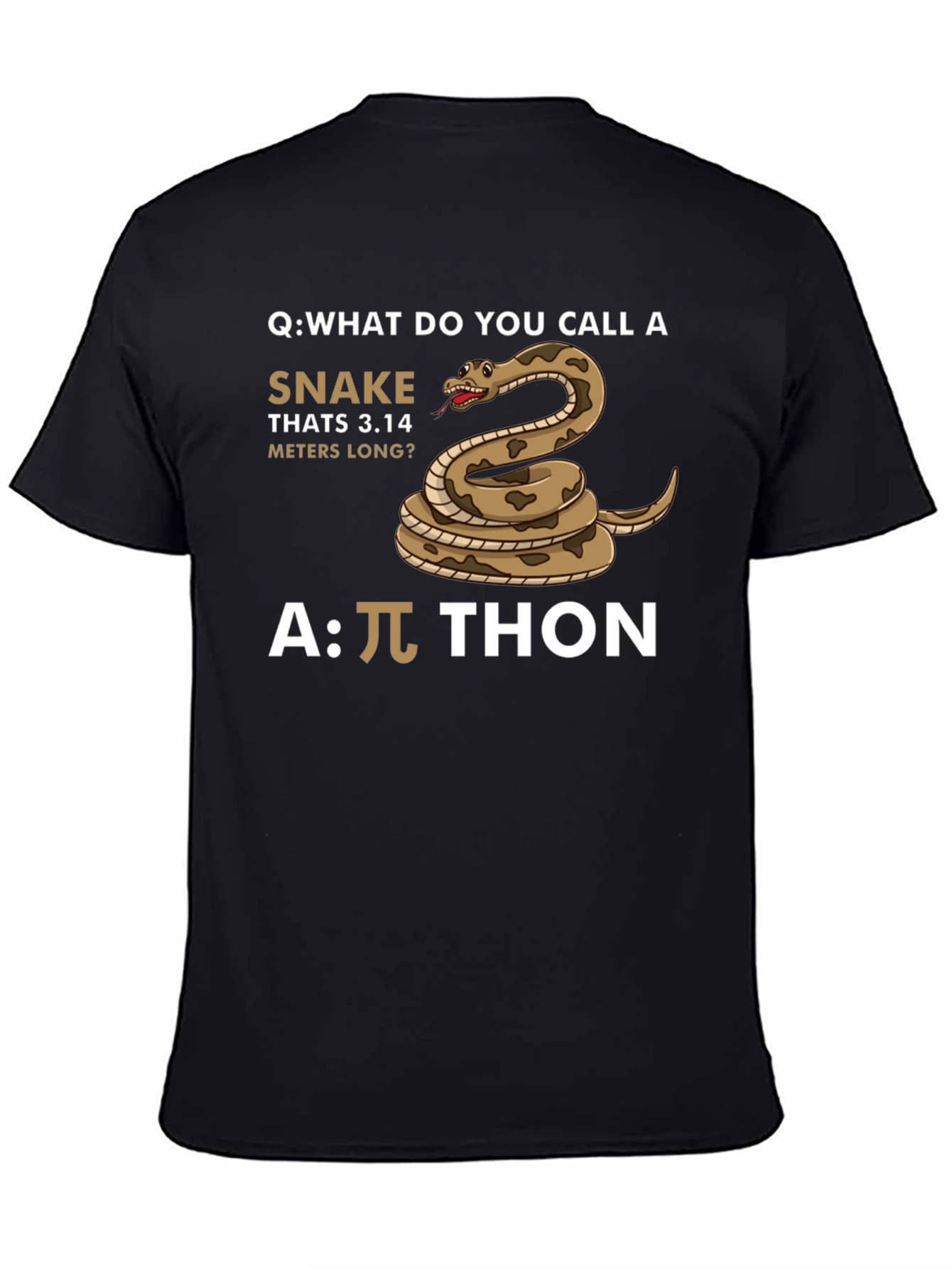 Black Pi-thon T-Shirt Funny Math Joke view 4