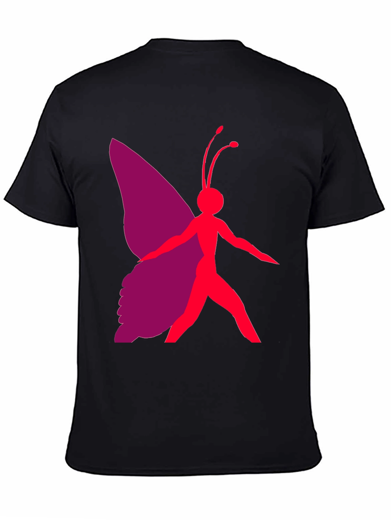Black Butterfly Graphic Tee - Black Casual T-Shirt view 4