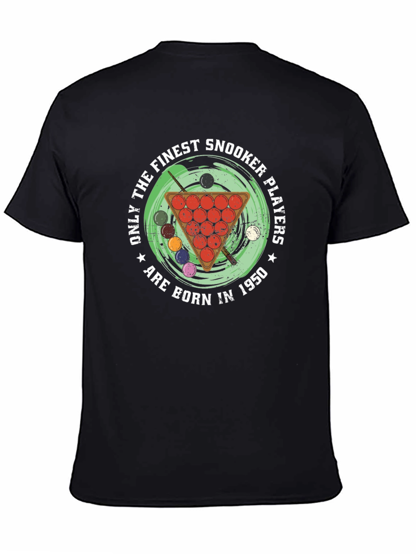 Black Finest Snooker Players T-Shirt - Born in 1950 view 4