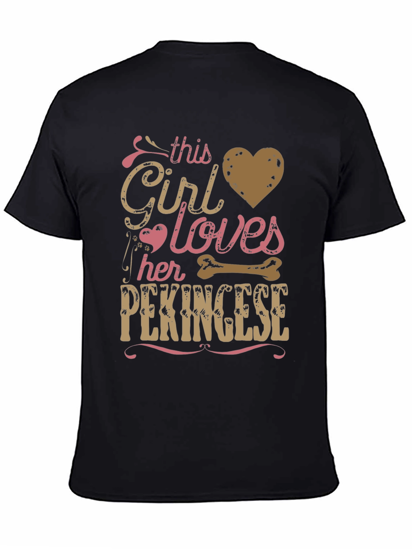 Black Girl Loves Her Pekingese T-Shirt view 4