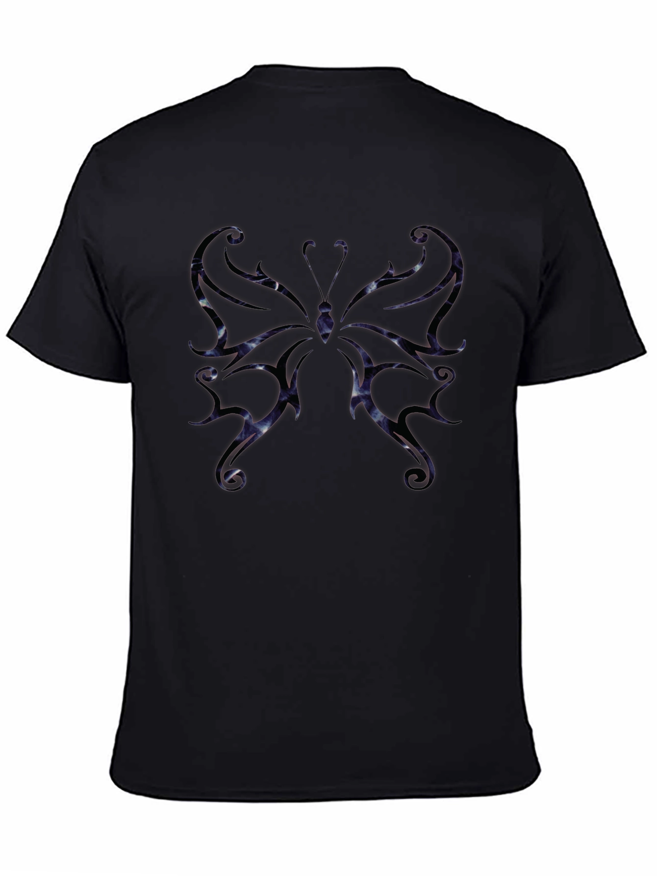 Black Butterfly Graphic Tee - Black Cotton Blend view 4