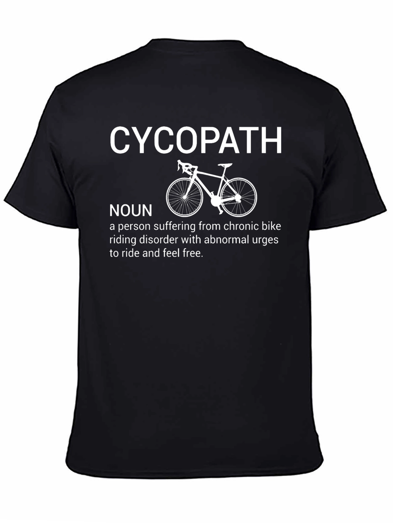 Black Cyco-Path Biker T-Shirt: Funny Cycling Humor view 4