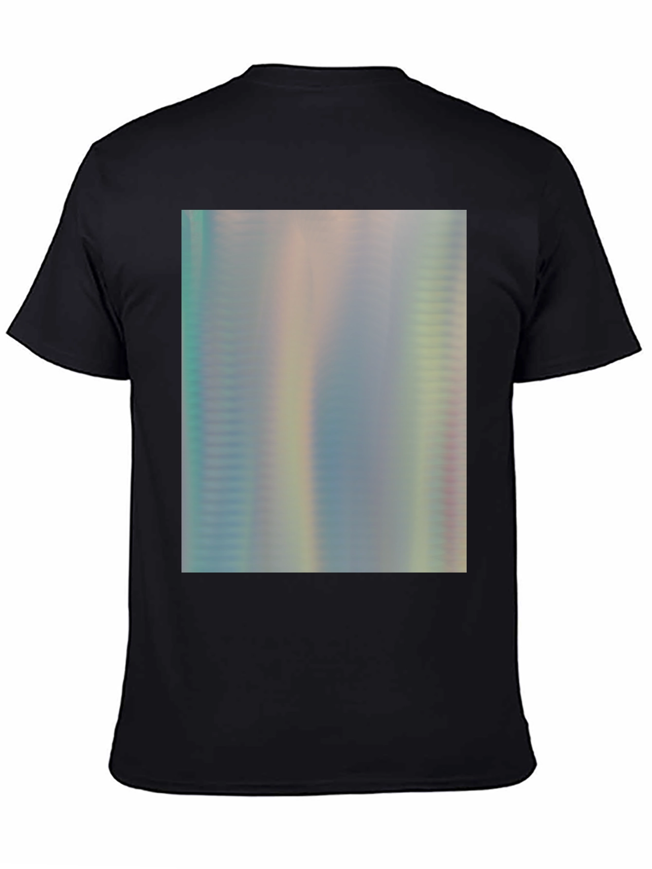 Black Iridescent Shimmer Tee - Abstract Pattern Soft Cotton T-Shirt view 4