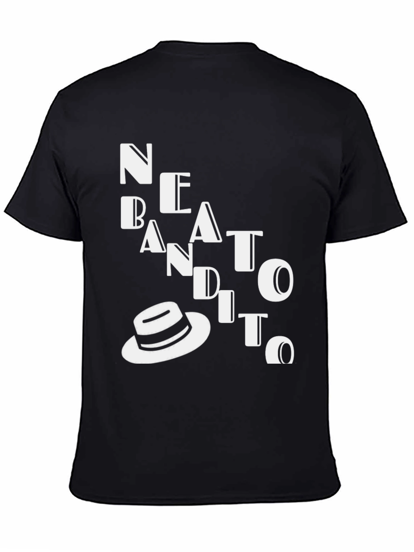 Black Stylish Black T-Shirt with 'BANDITO' Graphic view 4