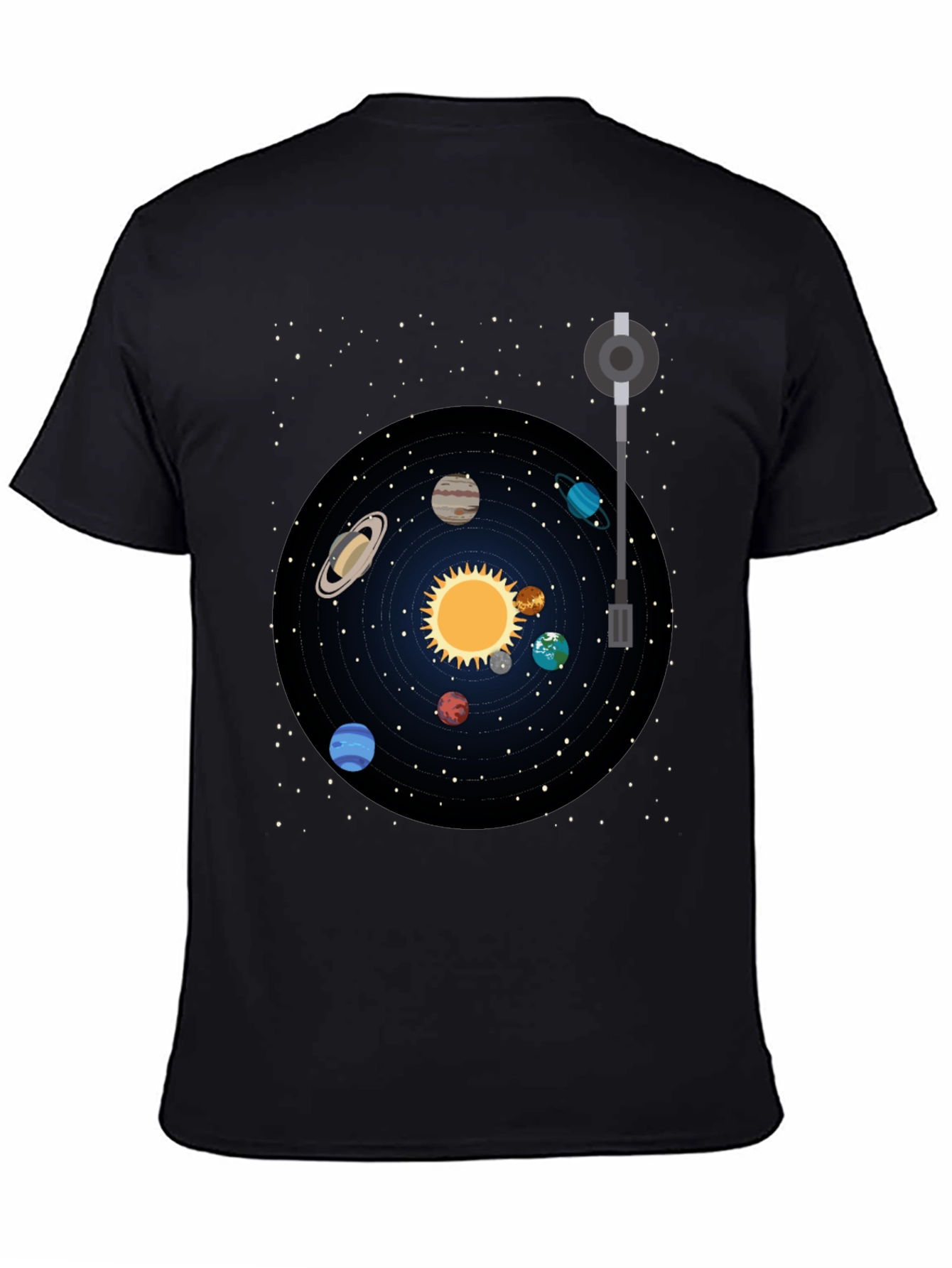 Black Planetary System Graphic Tee view 4