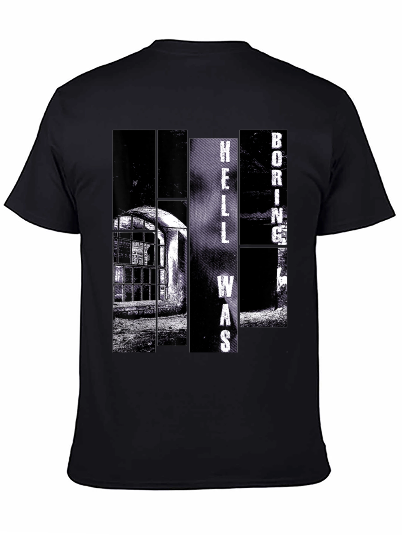 Black Hell Was Boring T-Shirt - Black view 4
