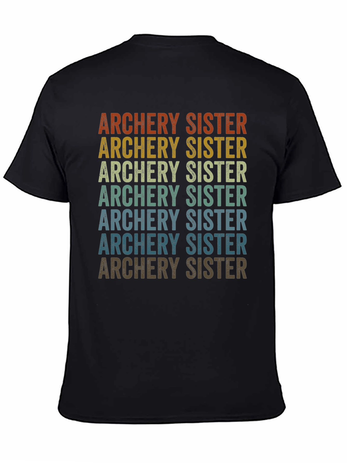 Black Archery Sister Retro T-Shirt view 4