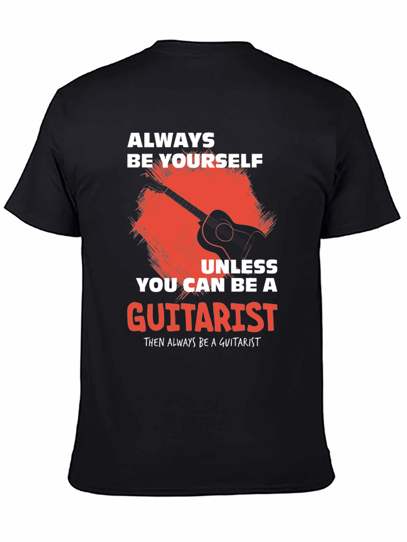 Black Guitarist Graphic Tee - Musician's Humor T-Shirt view 4