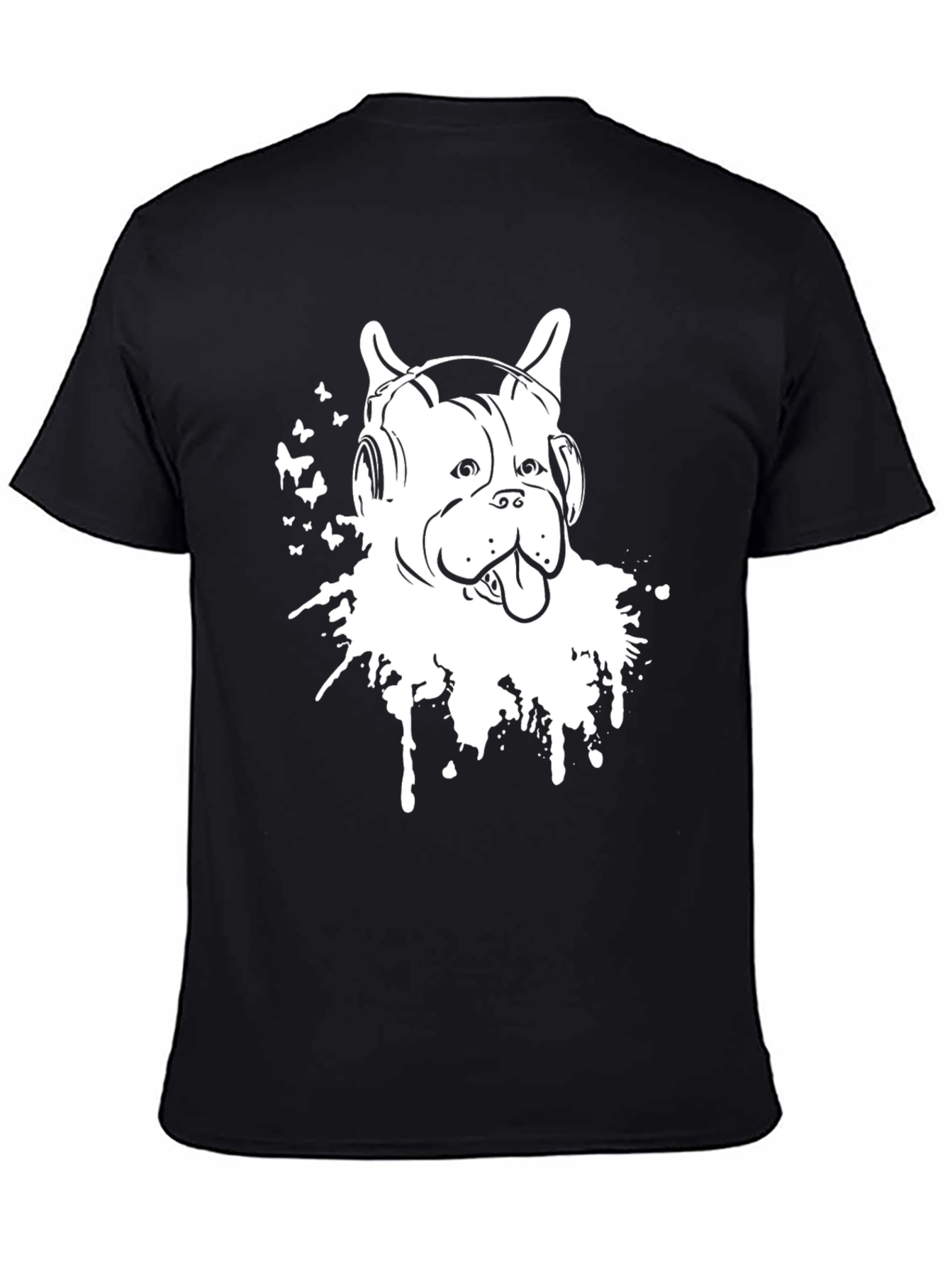 Black Dog DJ T-Shirt - Black Cotton Tee with Graphic Print view 4