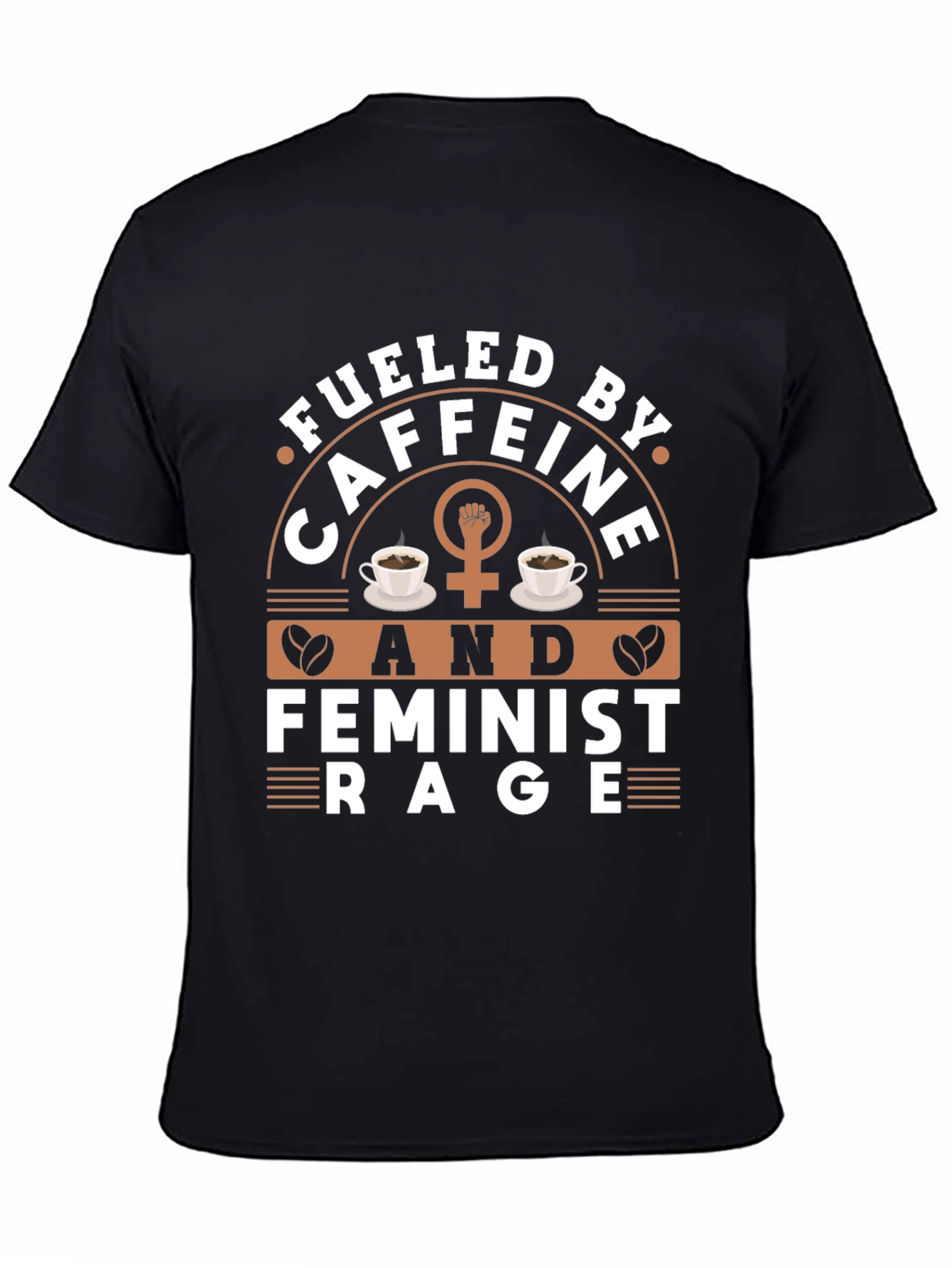 Black Fueled By Caffeine & Feminist Rage Graphic Tee view 4