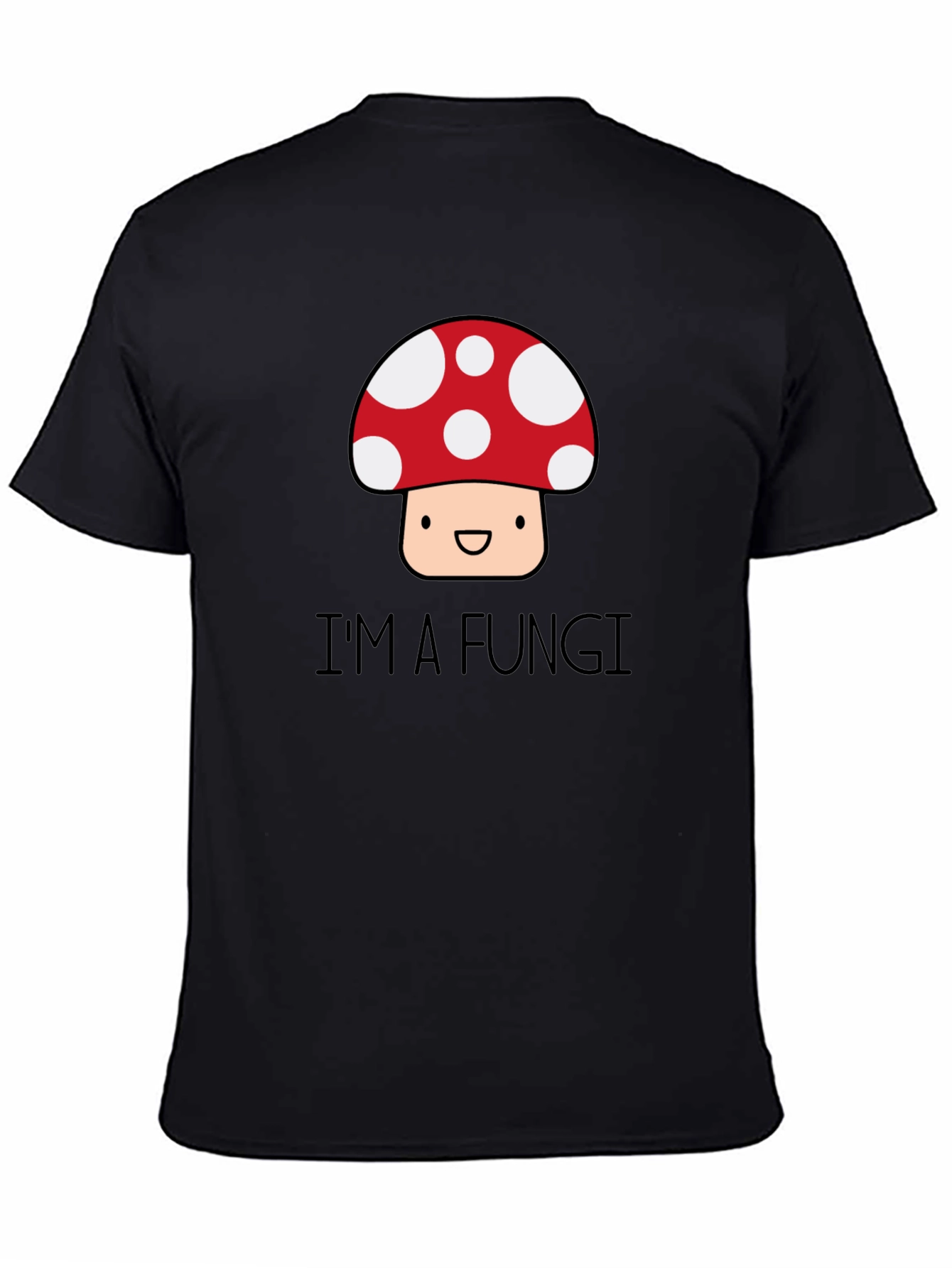 Black I'm a Fungi T-Shirt - Funny Mushroom Graphic Tee view 4