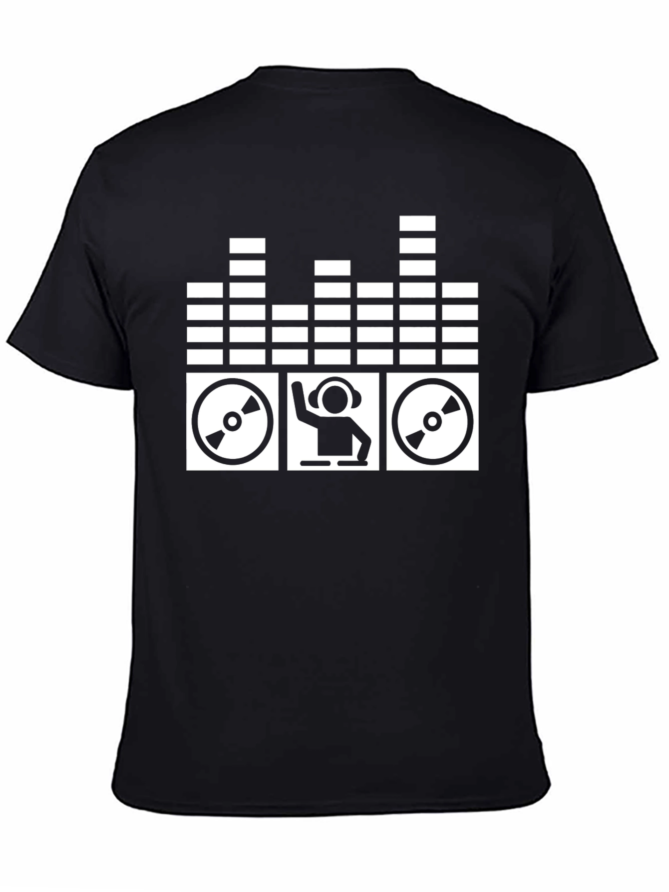 Black DJ Mixer Graphic T-Shirt - Black Cotton Blend view 4