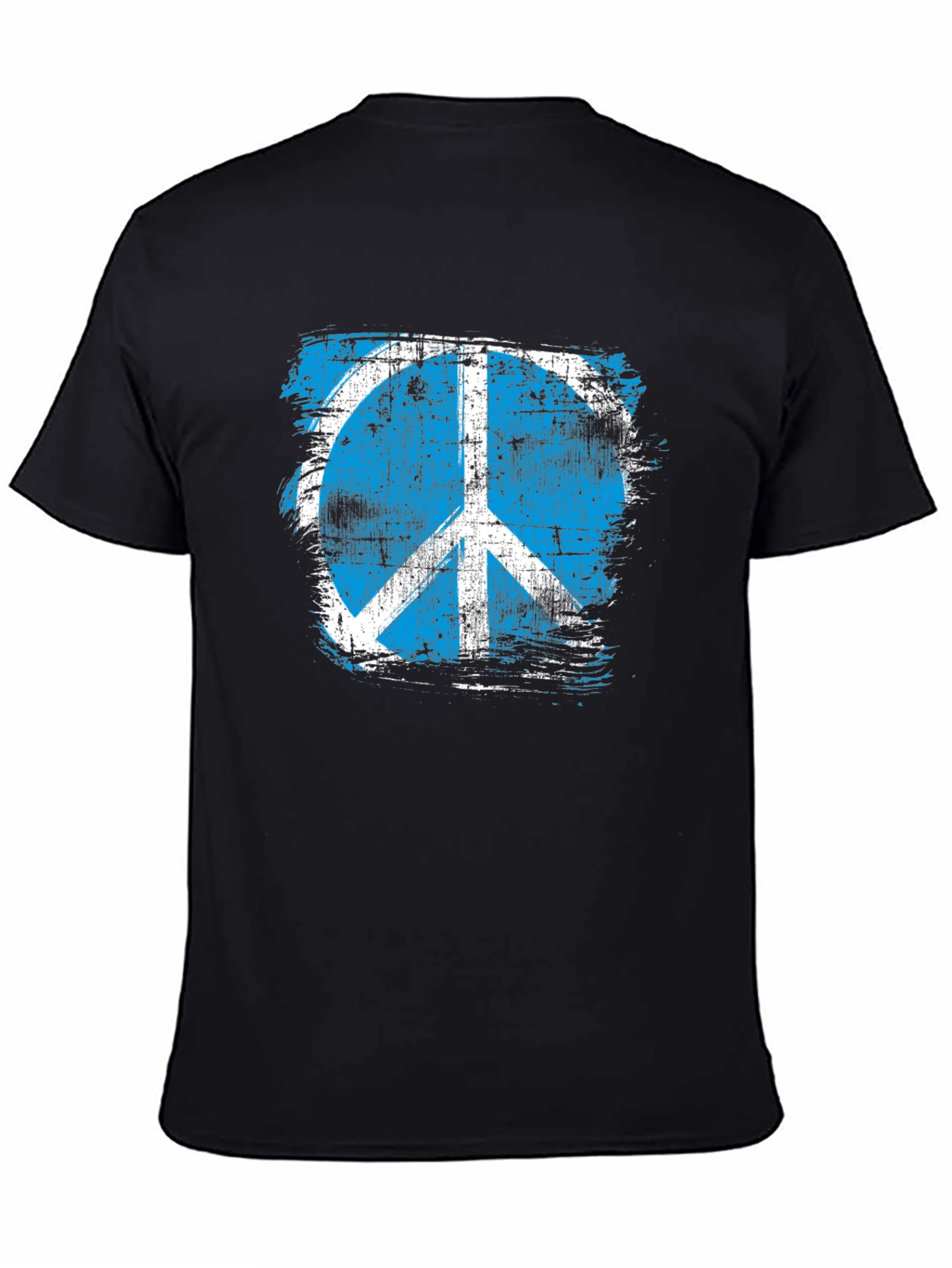Black Distressed Peace Sign Graphic T-Shirt view 4