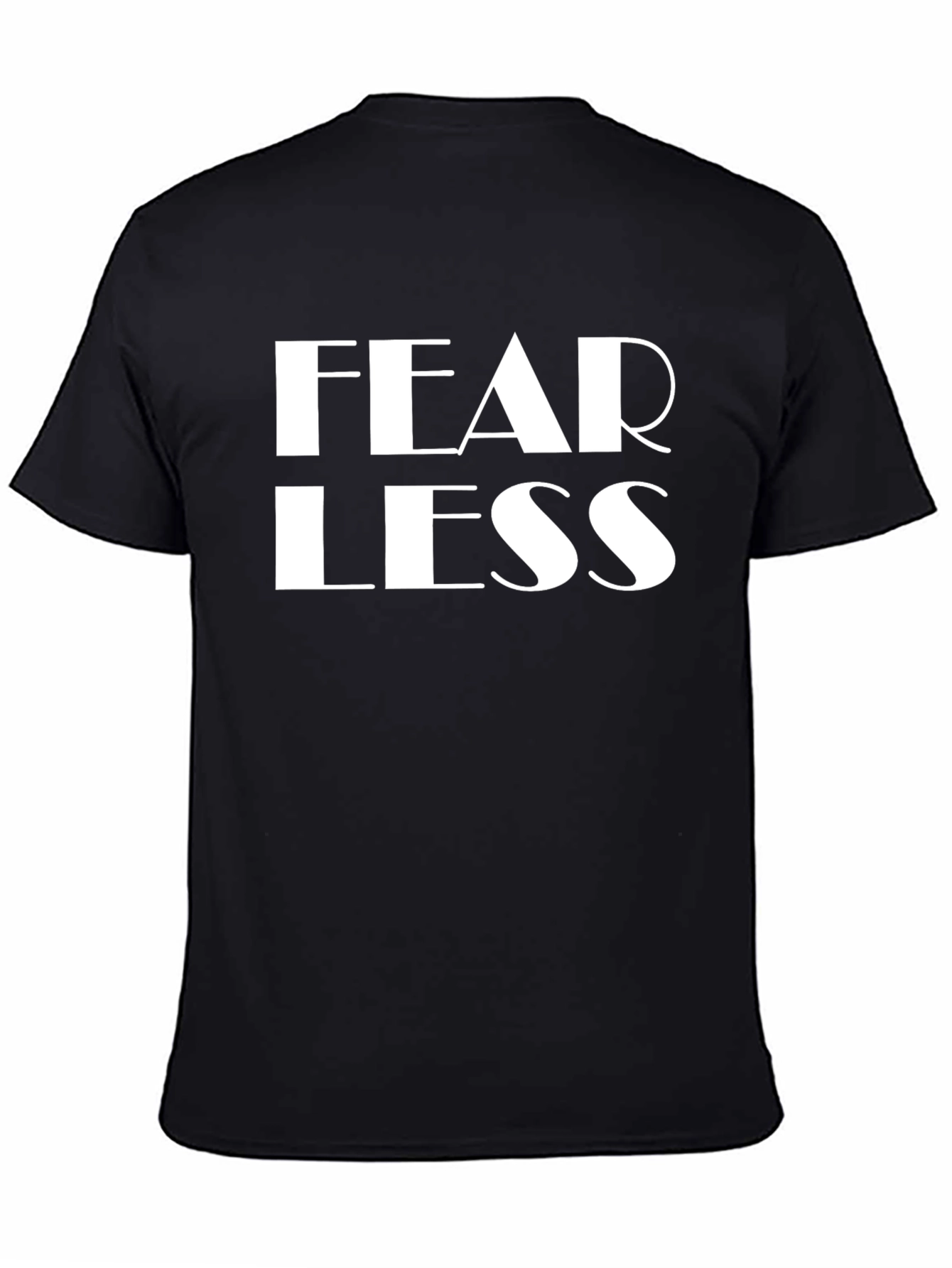 Black Fearless Graphic Tee - Black Casual T-Shirt view 4