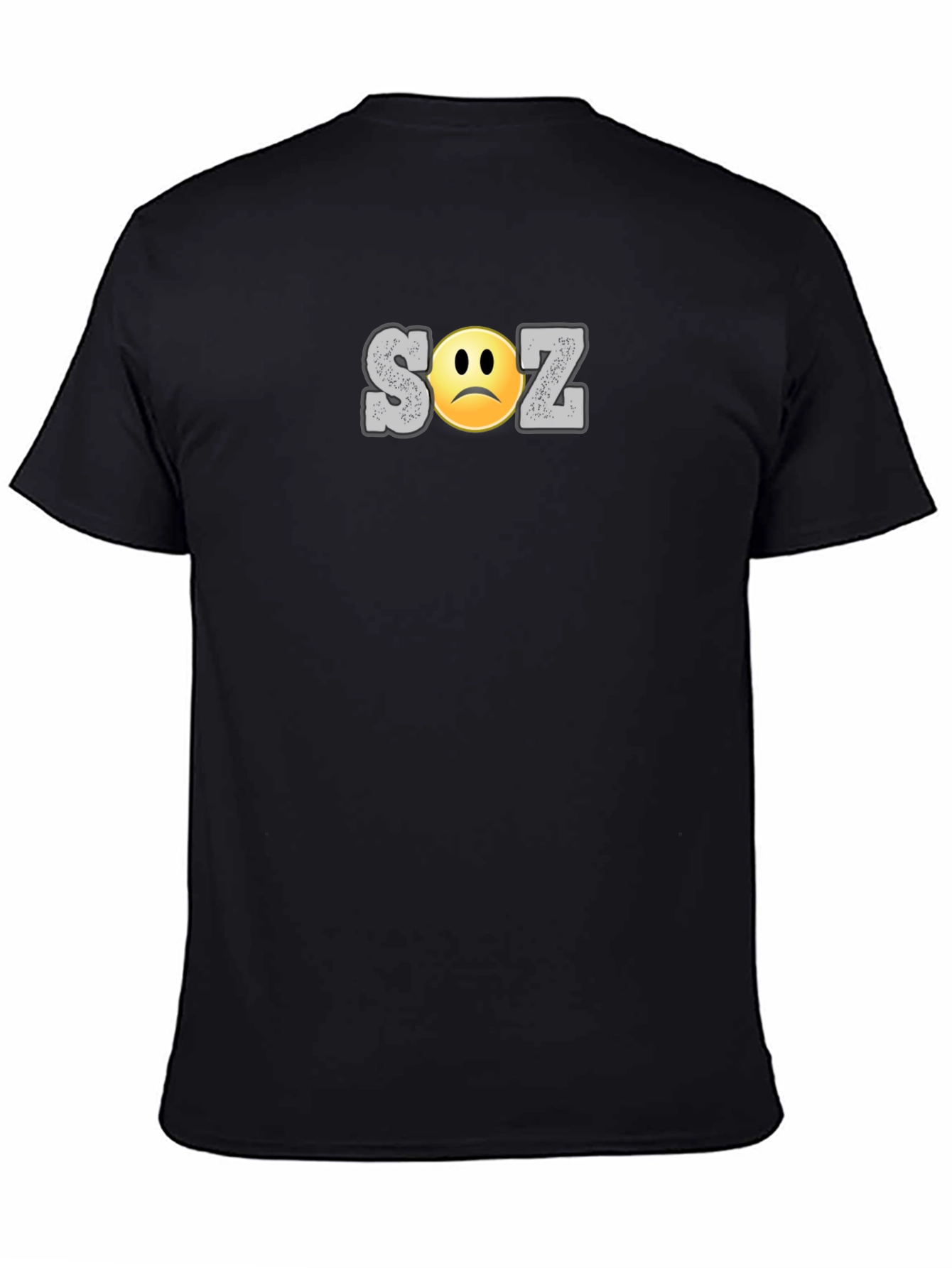 Black Sad SOZ Graphic Tee - Unisex Soft Cotton T-Shirt view 4