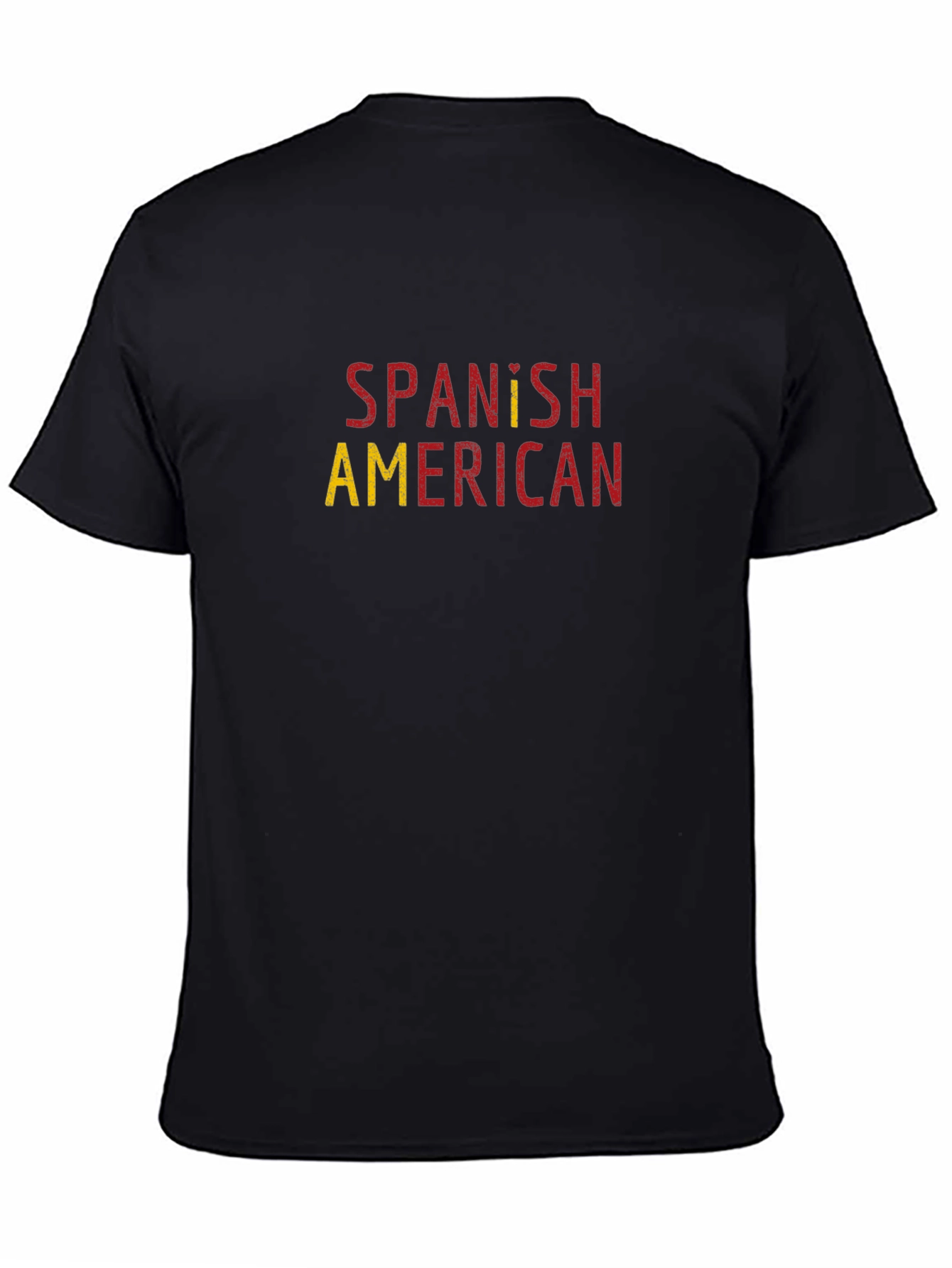 Black Spanish American Flag Colors T-Shirt view 4