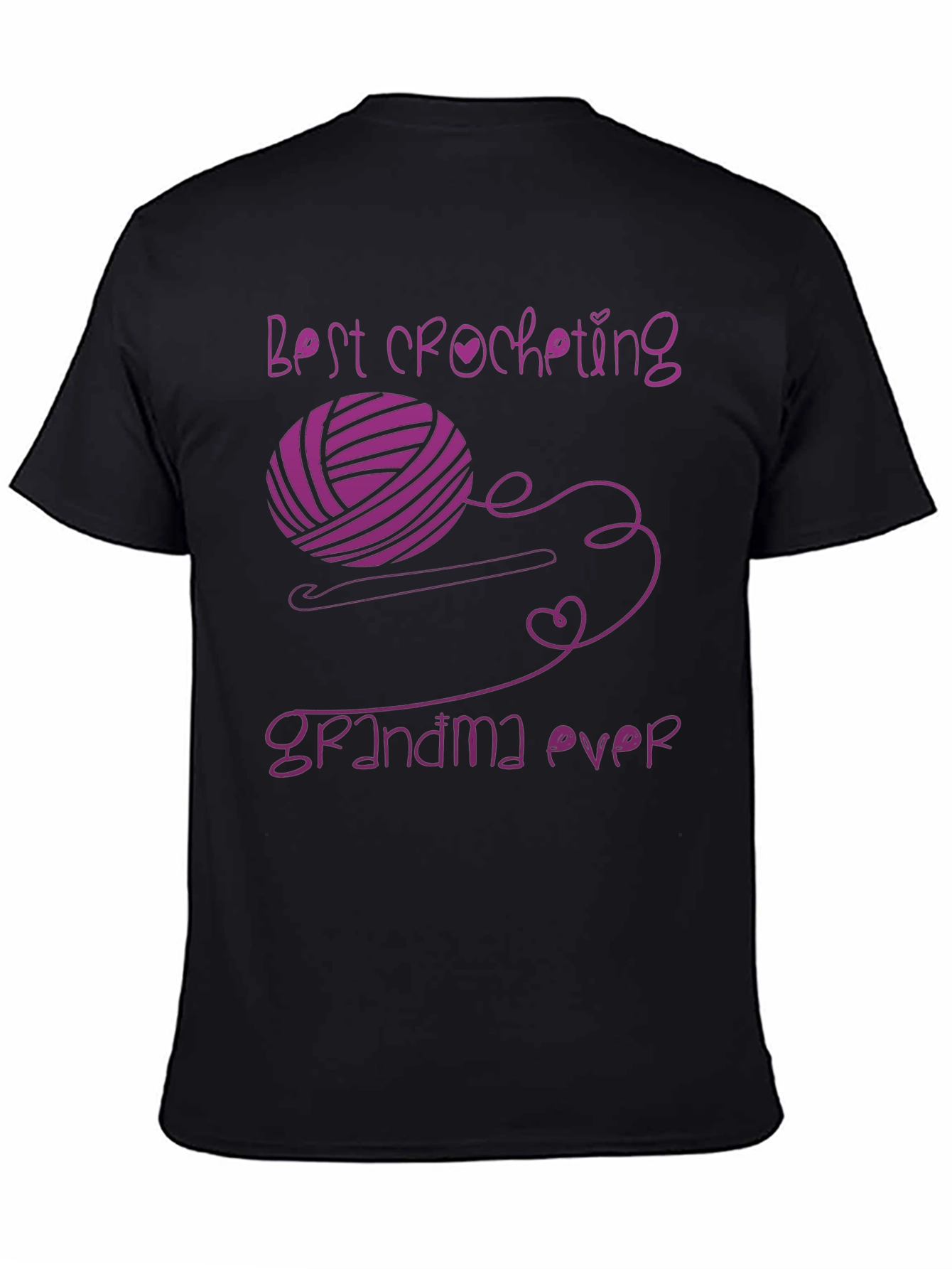 Black Best Crocheting Grandma Ever T-Shirt view 4