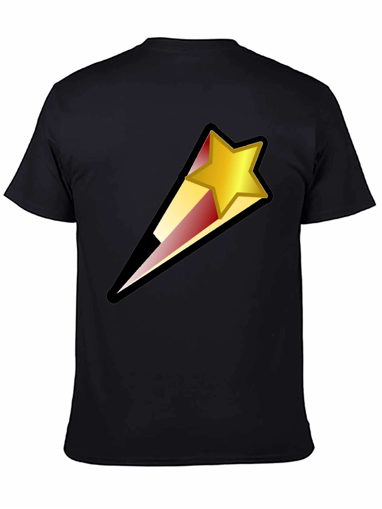 Black Shooting Star Graphic Black T-Shirt view 4