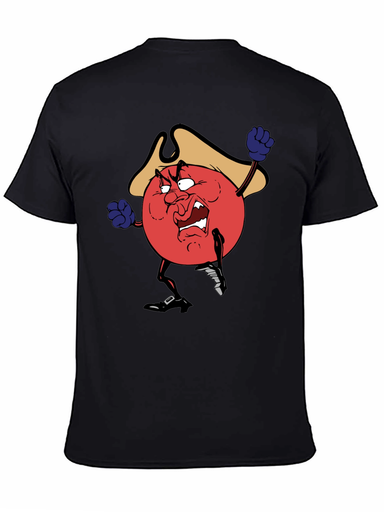 Black Angry Pirate Tomato T-Shirt - Black view 4