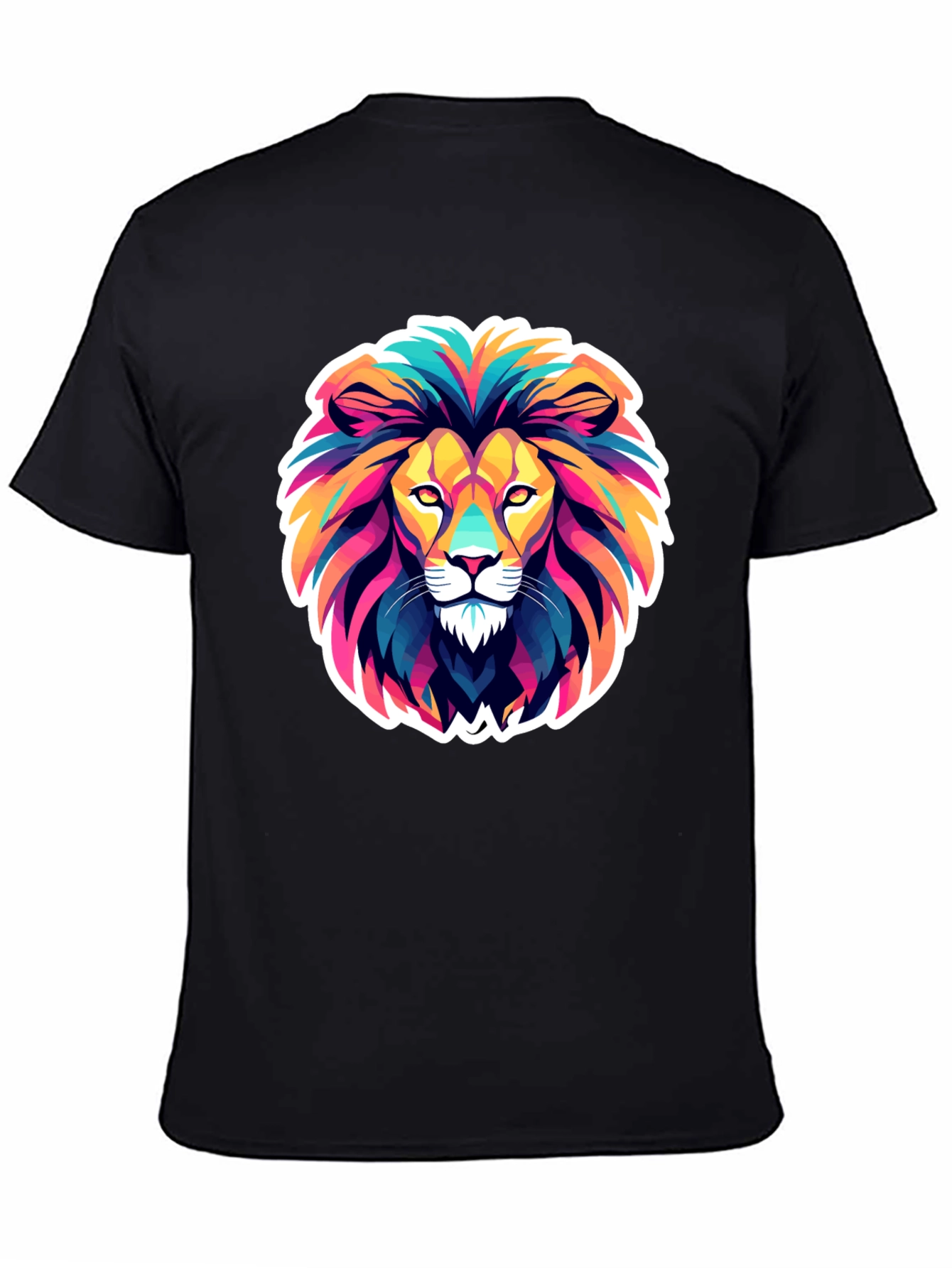 Black Vibrant Lion Graphic Tee - Bold & Stylish view 4