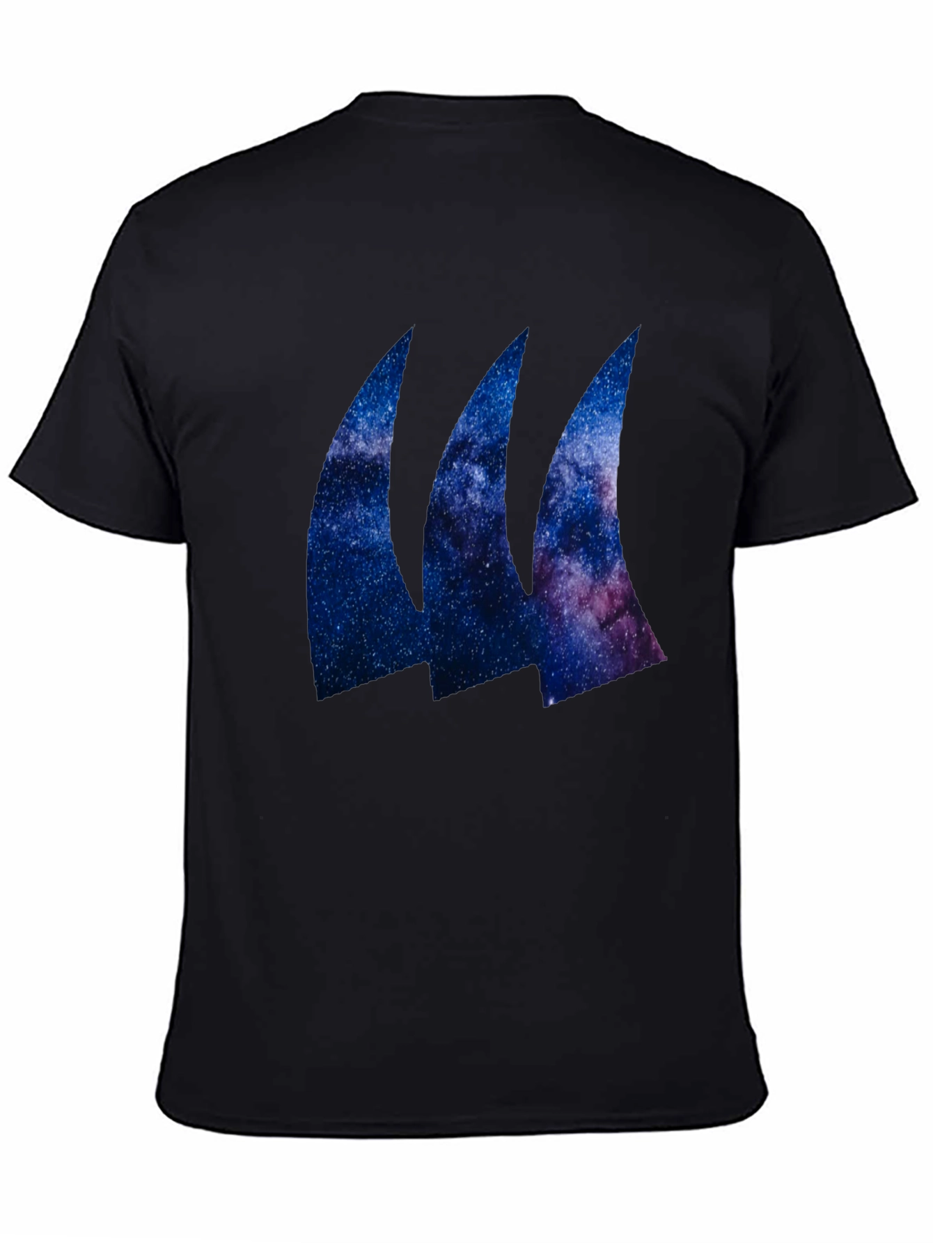 Black Galaxy Wave Tee - Black Stylish T-Shirt view 4