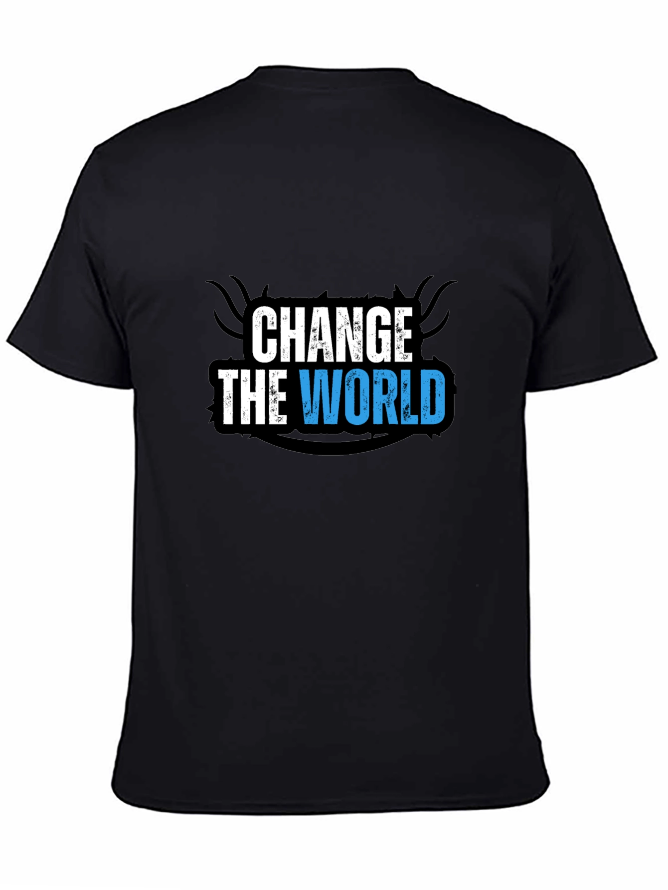 Black Change the World Graphic Black T-Shirt view 4