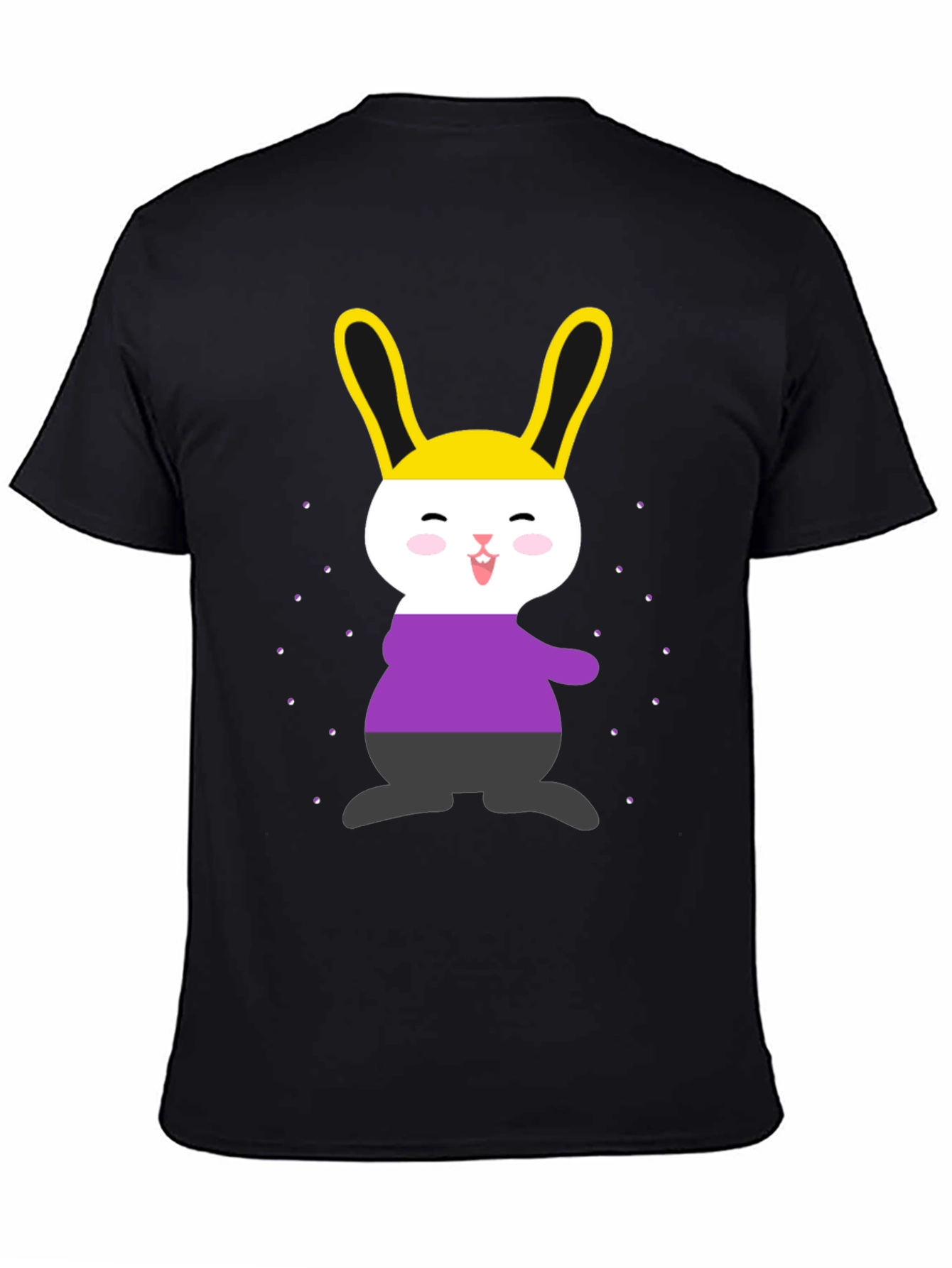 Black Nonbinary Pride Bunny T-Shirt view 4