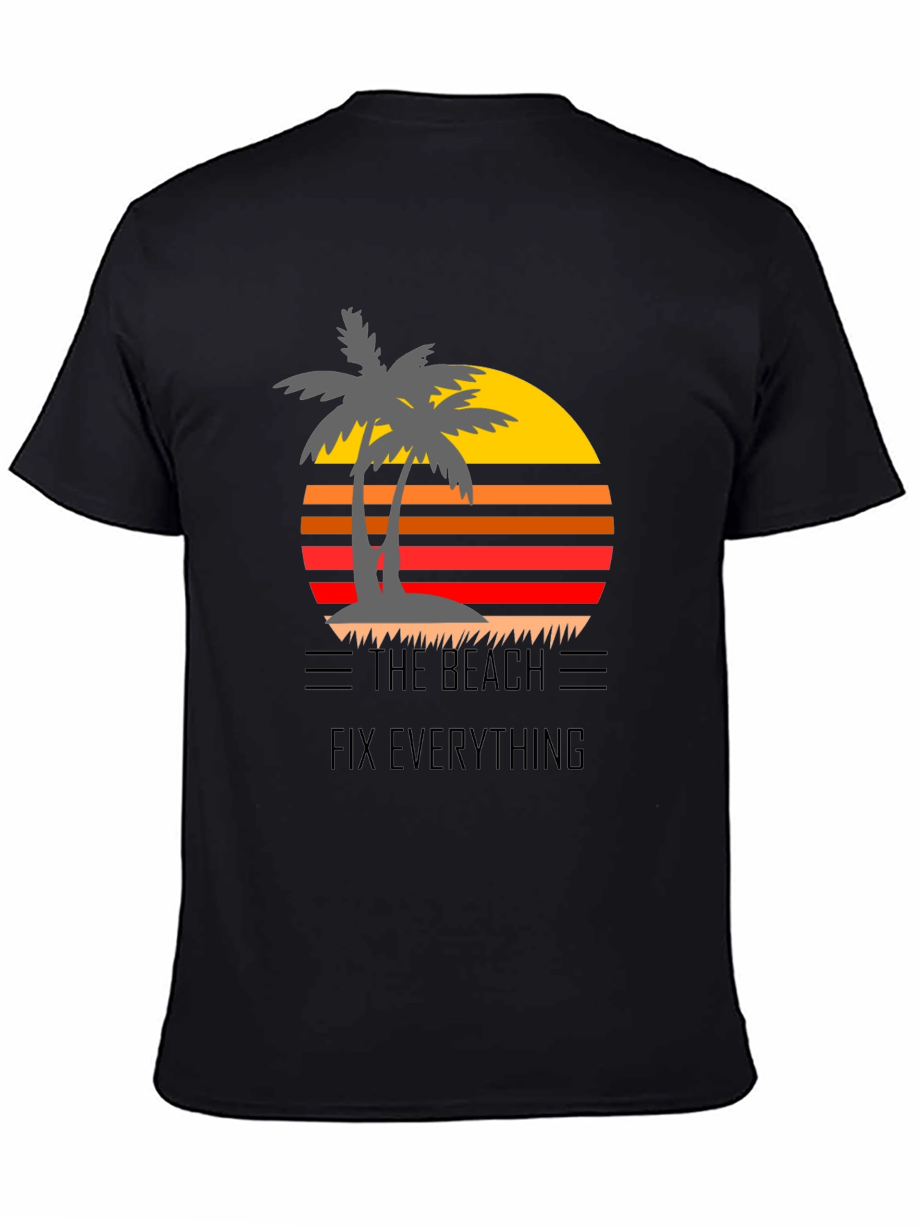 Black The Beach Fixes Everything Graphic Tee view 4