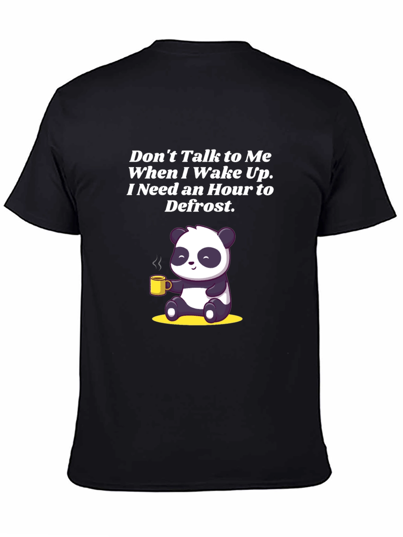 Black Funny Panda Coffee T-Shirt: Don't Talk to Me view 4