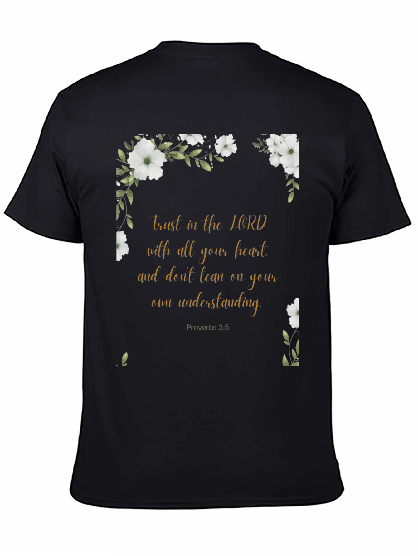 Black Faith-Inspired Floral T-Shirt view 4