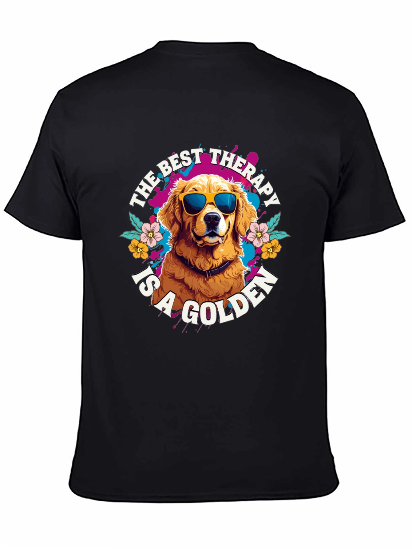 Black Golden Retriever Therapy T-Shirt view 4