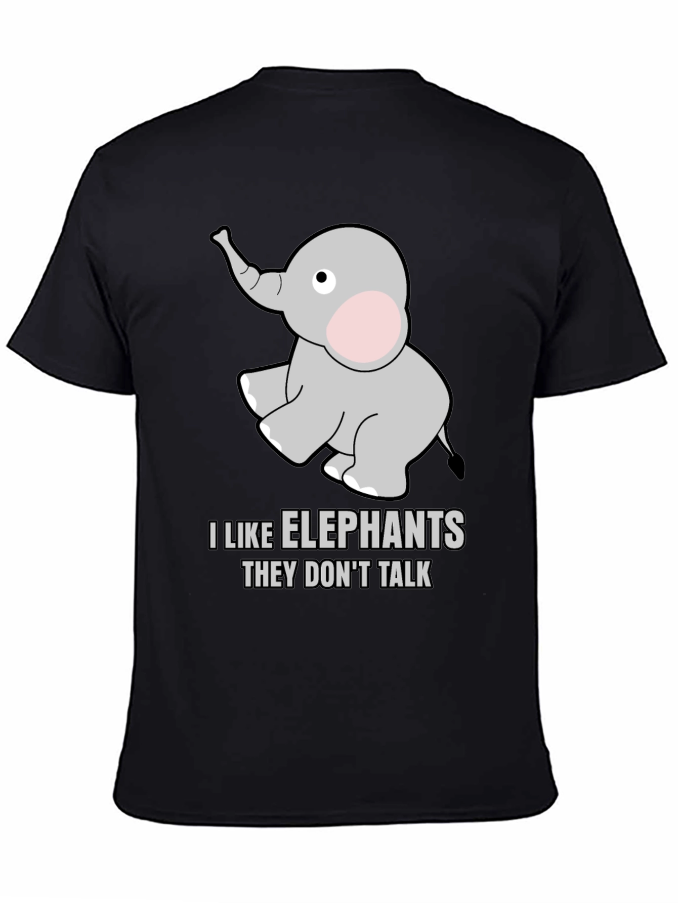 Black I Like Elephants T-Shirt view 4